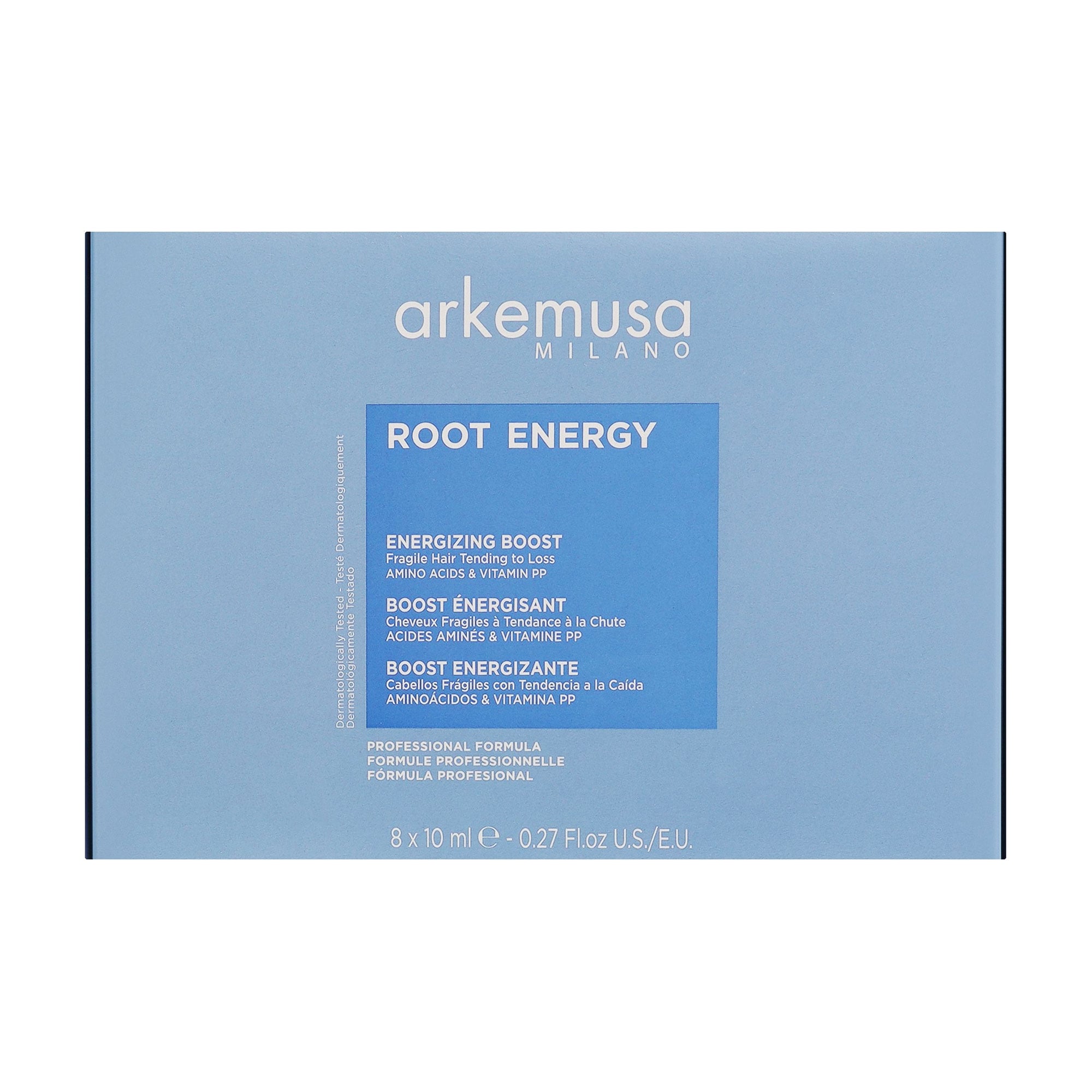 Інтенсивний бустер Arkemusa Root Energy Energizing Boost для зміцнення коренів волосся, з вітамінами та амінокислотами, 8*10 мл