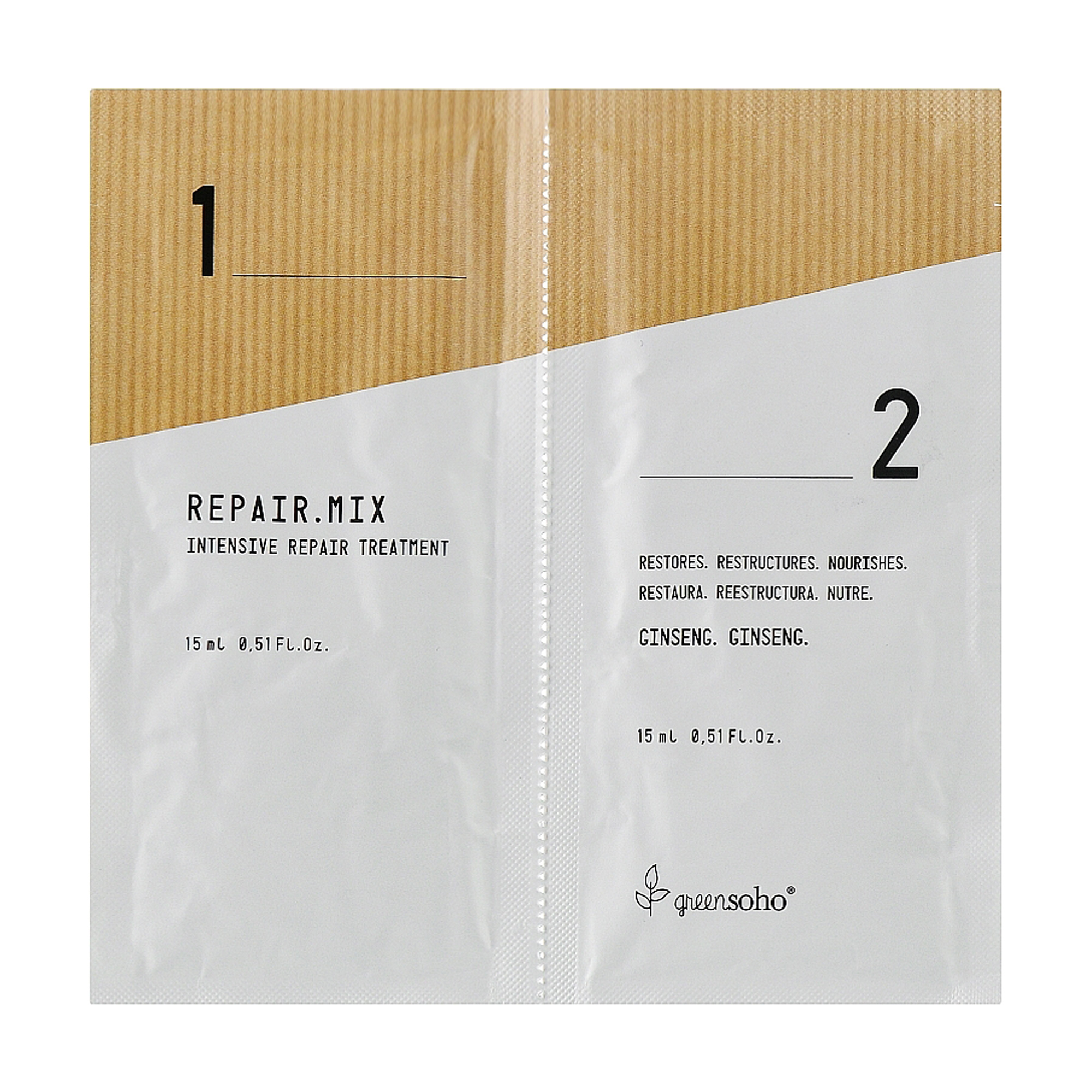 Інтенсивний відновлювальний засіб для волосся GreenSoho Repair.Mix, 2*15 мл