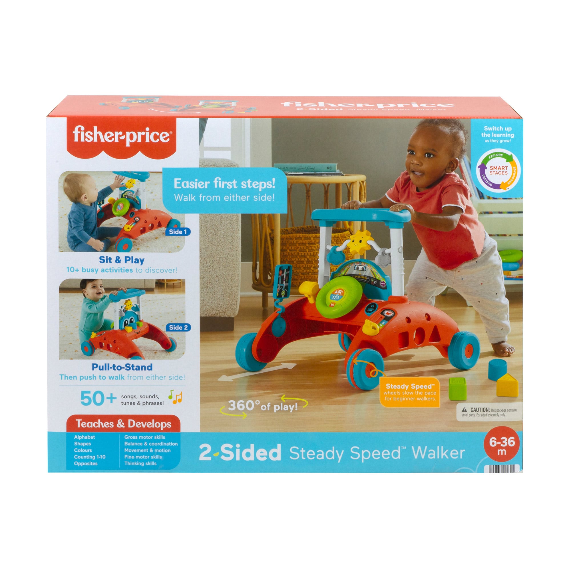Інтерактивні ходунки Fisher-Price Розвивальна прогулянка, з технологією Smart Stages, від 6 місяців (HJP47)