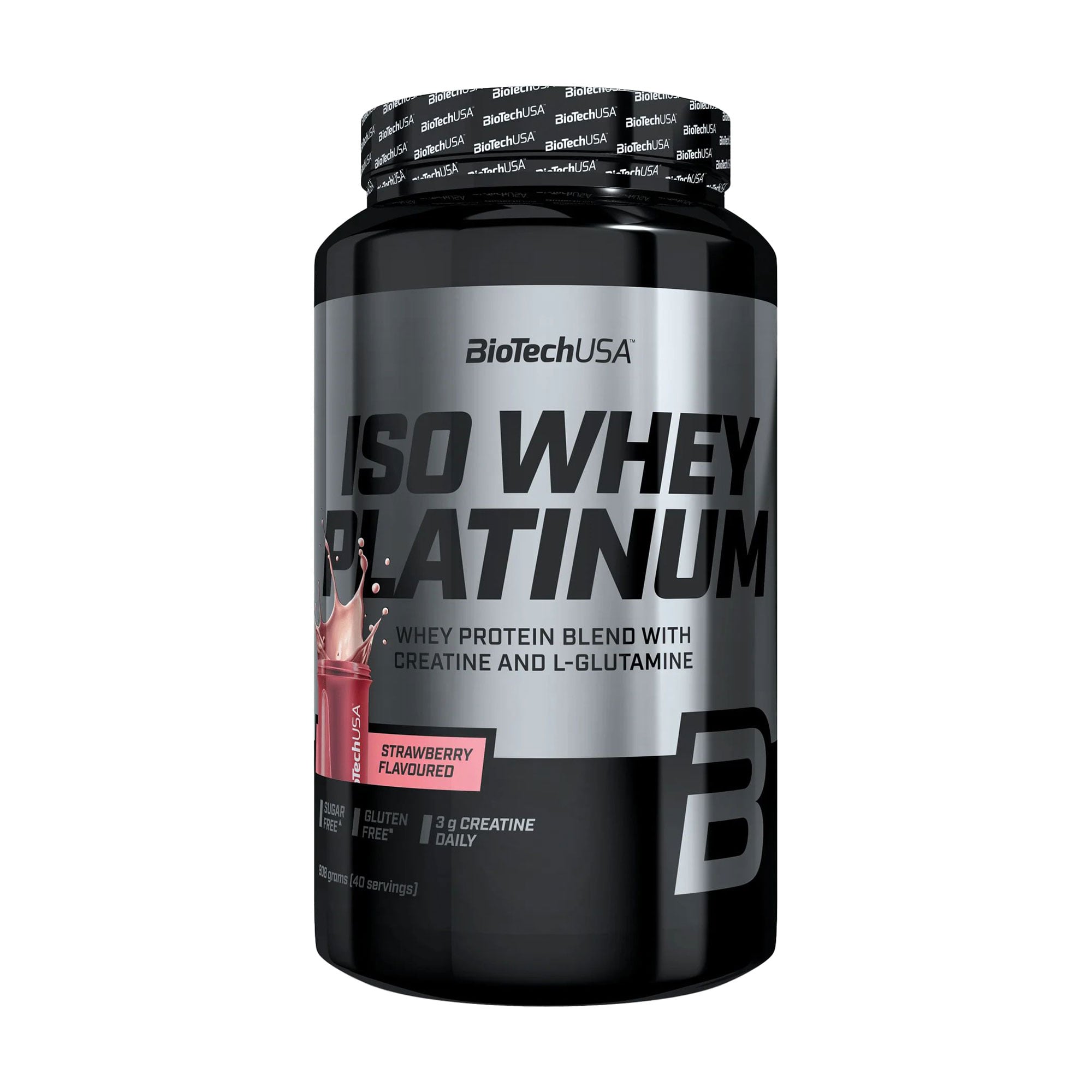 Ізолят протеїну BioTechUSA Iso Whey Platinum Полуниця, в порошку, 908 г
