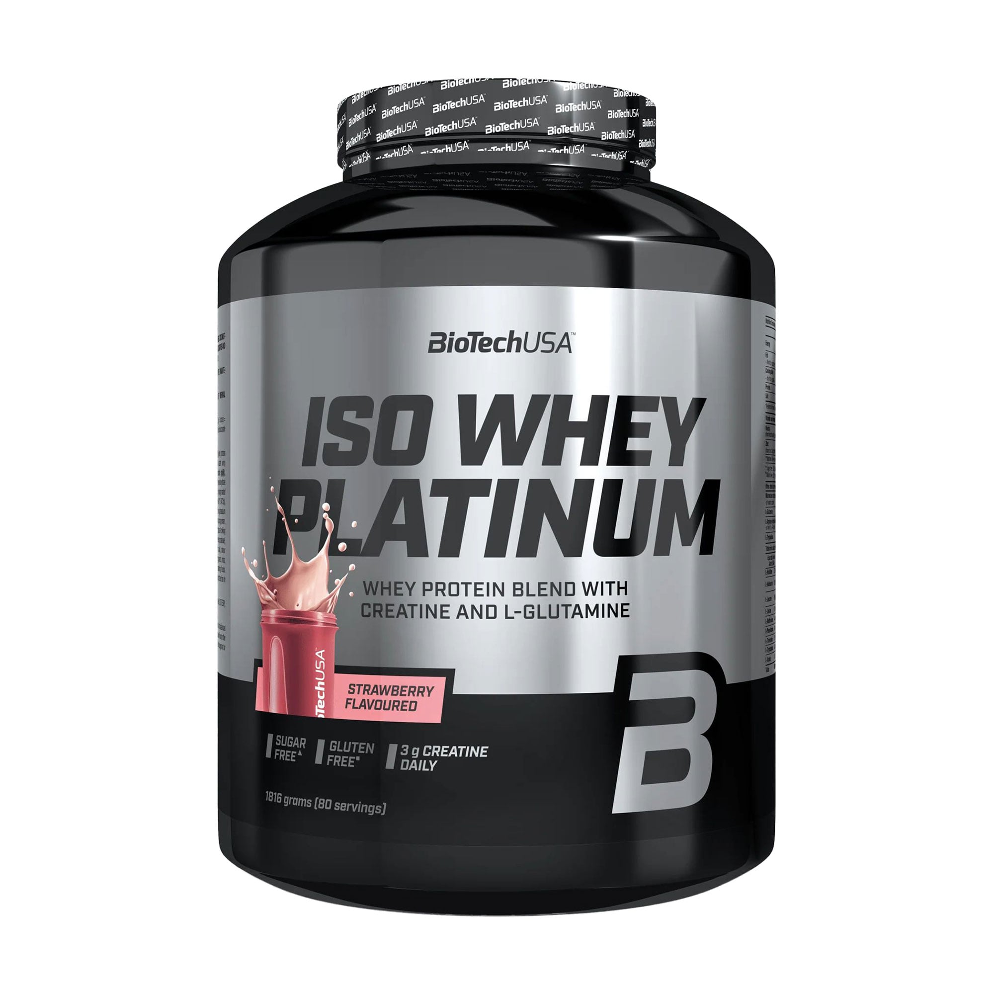 Ізолят протеїну BioTechUSA Iso Whey Platinum Полуниця, в порошку, 1.816 кг