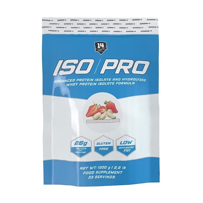 Ізолят протеїну Superior14 Iso Pro Білий шоколад-полуниця, в порошку, 1 кг