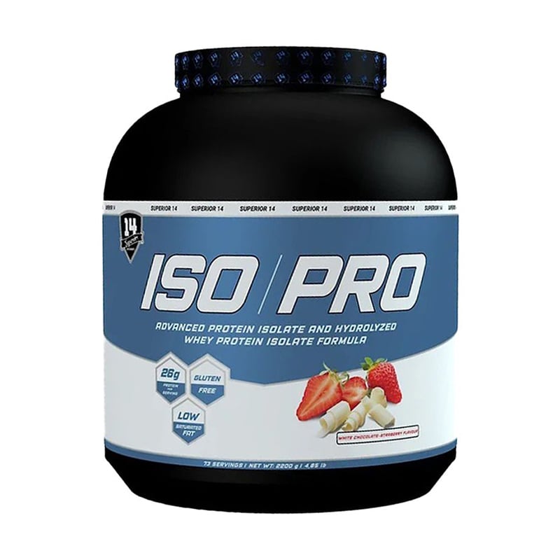 Ізолят протеїну Superior14 Iso Pro Білий шоколад-полуниця, в порошку, 2.2 кг