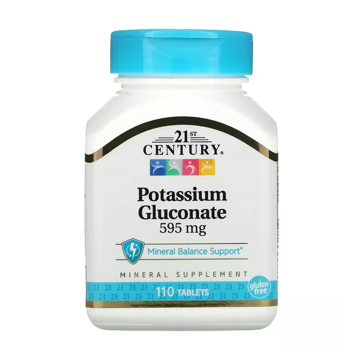 Калій глюконат 21st Century Potassium Gluconate 595 мг, 110 таблеток