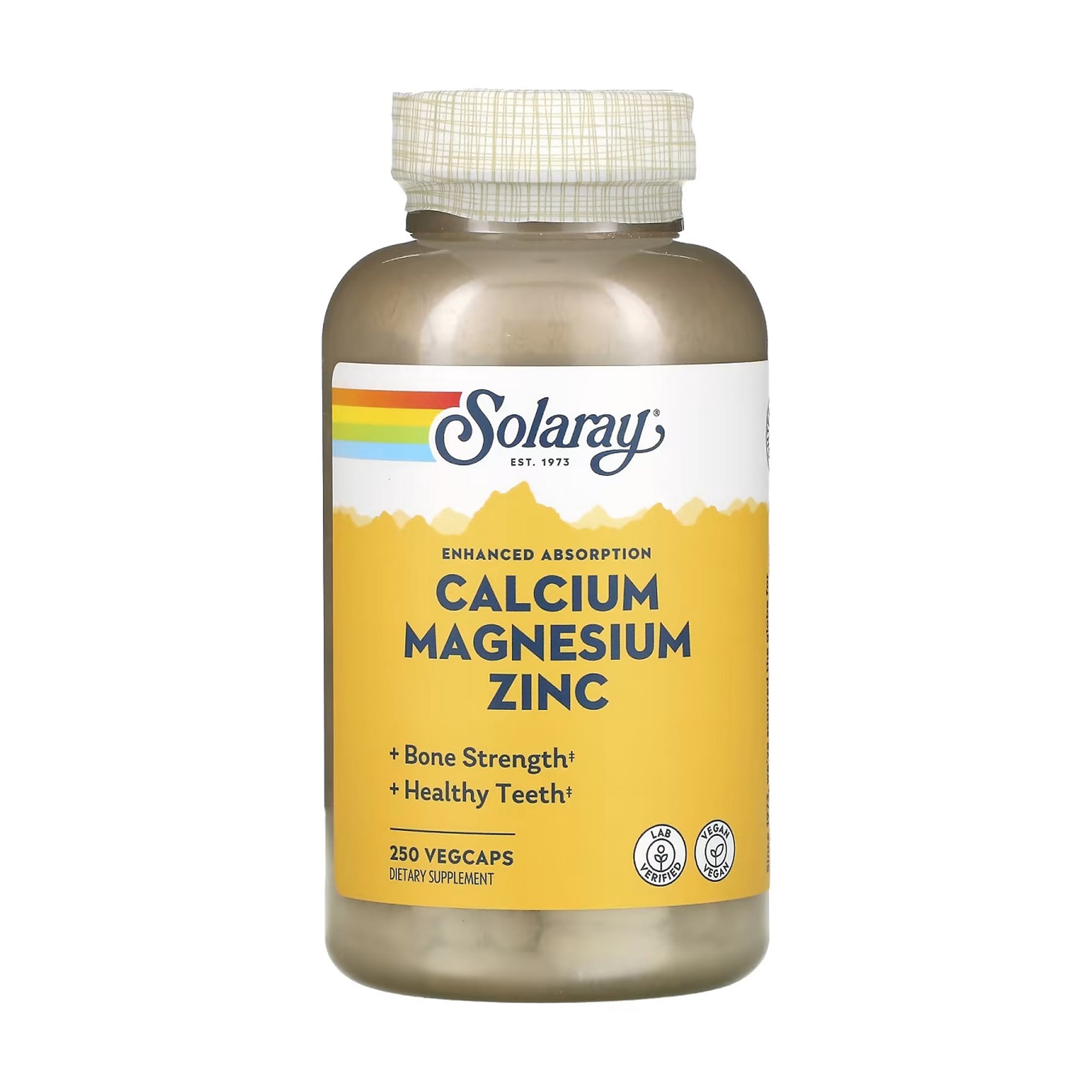 Кальцій, магній та цинк Solaray Calcium Magnesium Zinc, 250 капсул