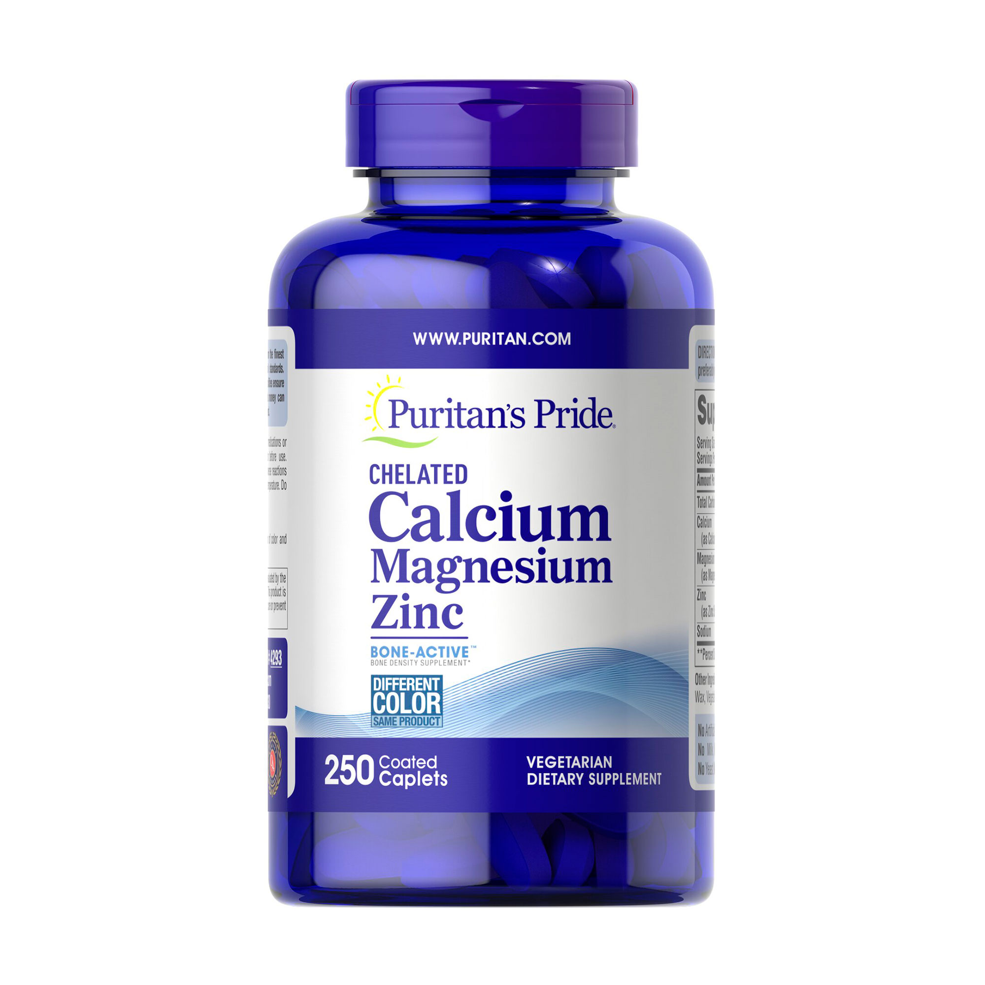 Кальцій, магній, цинк Puritan's Pride Chelated Calcium Magnesium Zinс, 250 каплетів