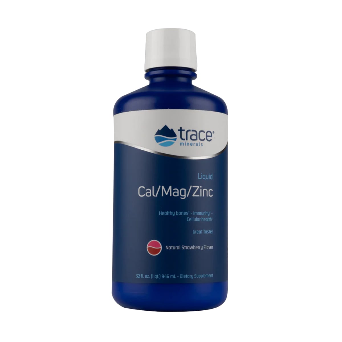 Кальцій, магній, цинк Trace Minerals Liquid Cal Mag Zinc зі смаком полуниці, 946 мл