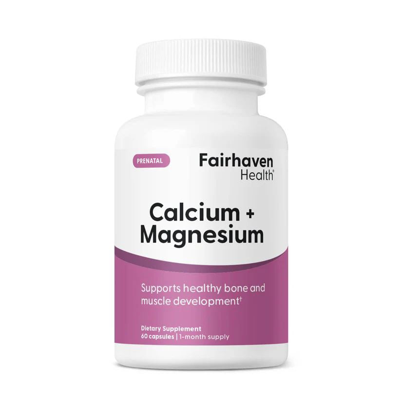 Кальцій та магній Fairhaven Health Calcium + Magnesium перед та після пологів, 60 капсул