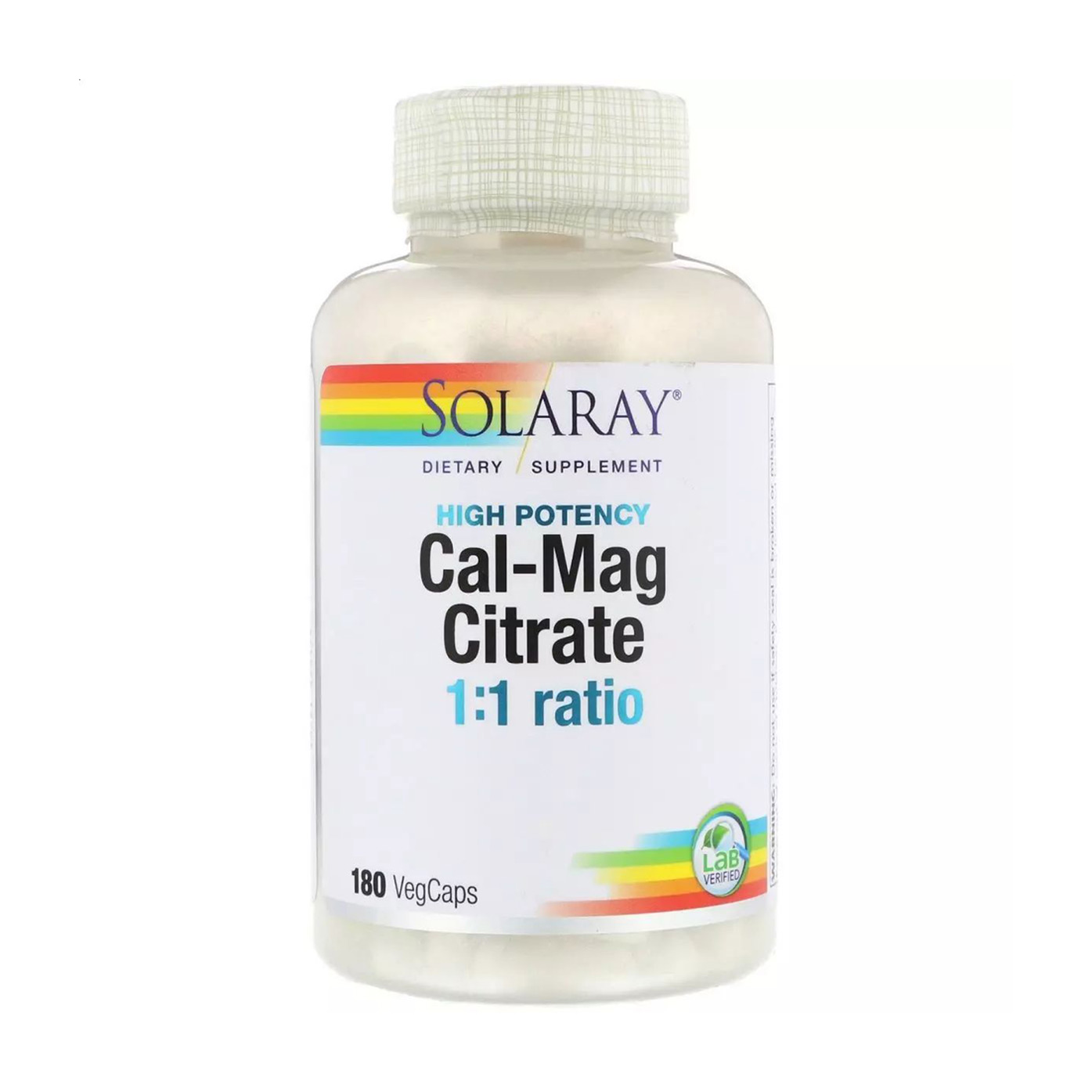 Кальцій та магній Solaray Cal-Mag Citrate, 180 капсул