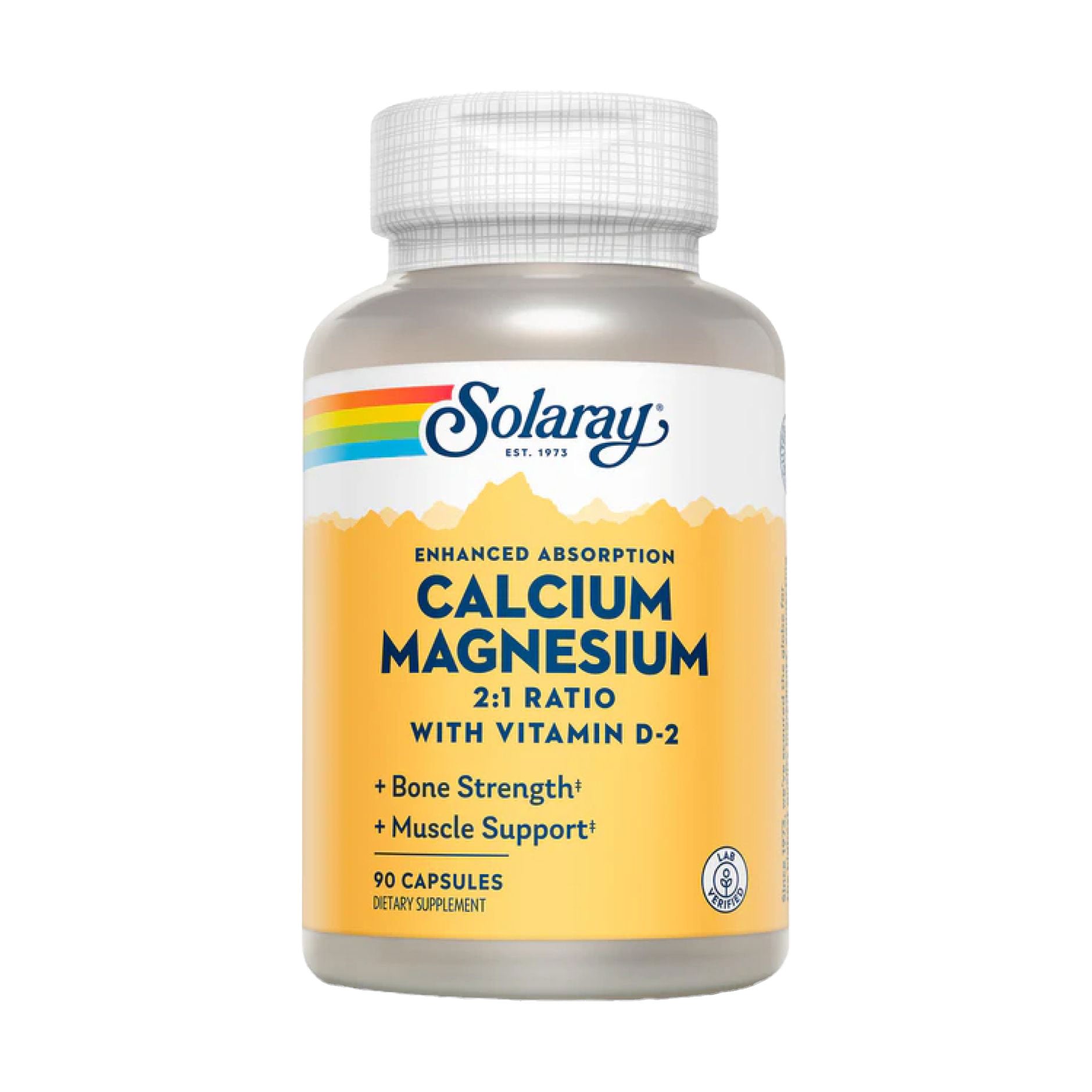 Кальцій та магній з вітаміном Д-2 Solaray Calcium Magnesium 2:1 Ratio With Vitamin D-2, 90 капсул
