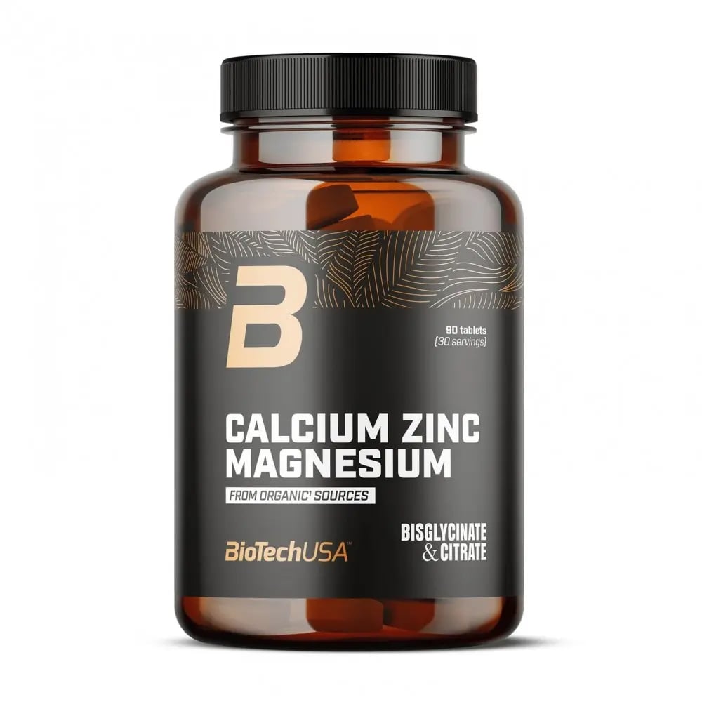 Кальцій, цинк та магній BioTechUSA From Organic Sources Calcium Zinc Magnesium, 90 таблеток