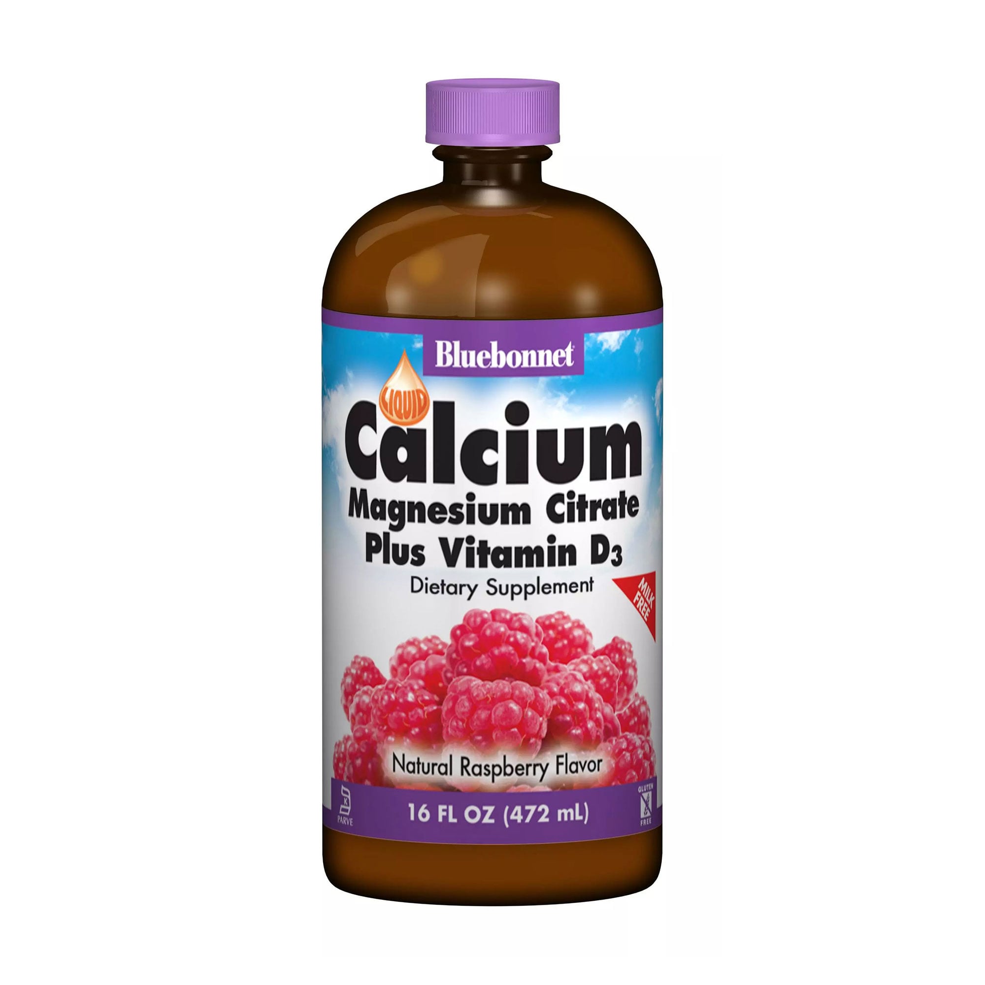Кальцій, цитрат магнію, вітамін Д3 Bluebonnet Nutrition Calcium, Magnesium Citrate Plus Vitamin D3 Смак малини, в рідині, 472 мл