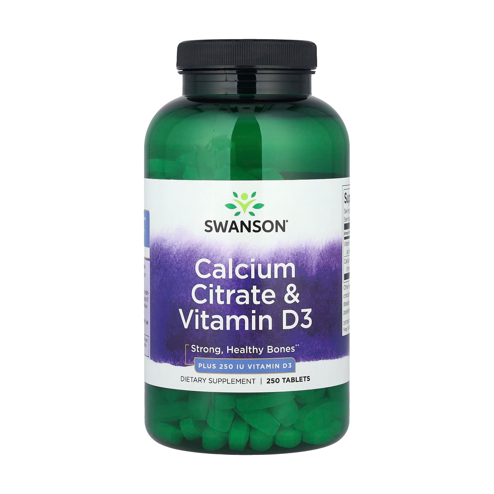 Кальцій цитрат та вітамін Д Swanson Calcium Citrate With Vitamin D, 250 таблеток