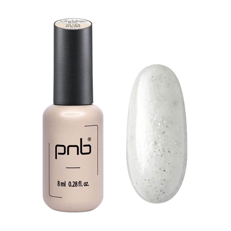 Камуфлювальна каучукова база для гель-лаку PNB UV/LED Camouflage Base, Silver Shore, 8 мл