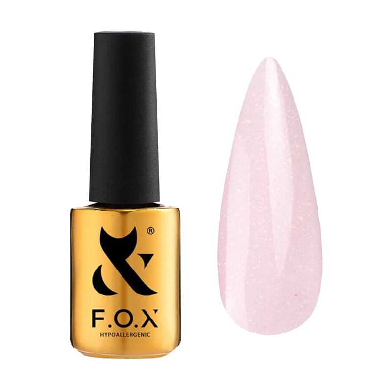 Камуфлювальне базове покриття для гель-лаку F.O.X Cover Base Shimmer з шимером, 002, 14 мл