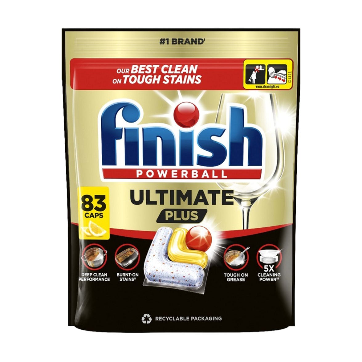 Капсули для миття посуду в посудомийній машині Finish Ultimate Plus Лимон, 83 шт
