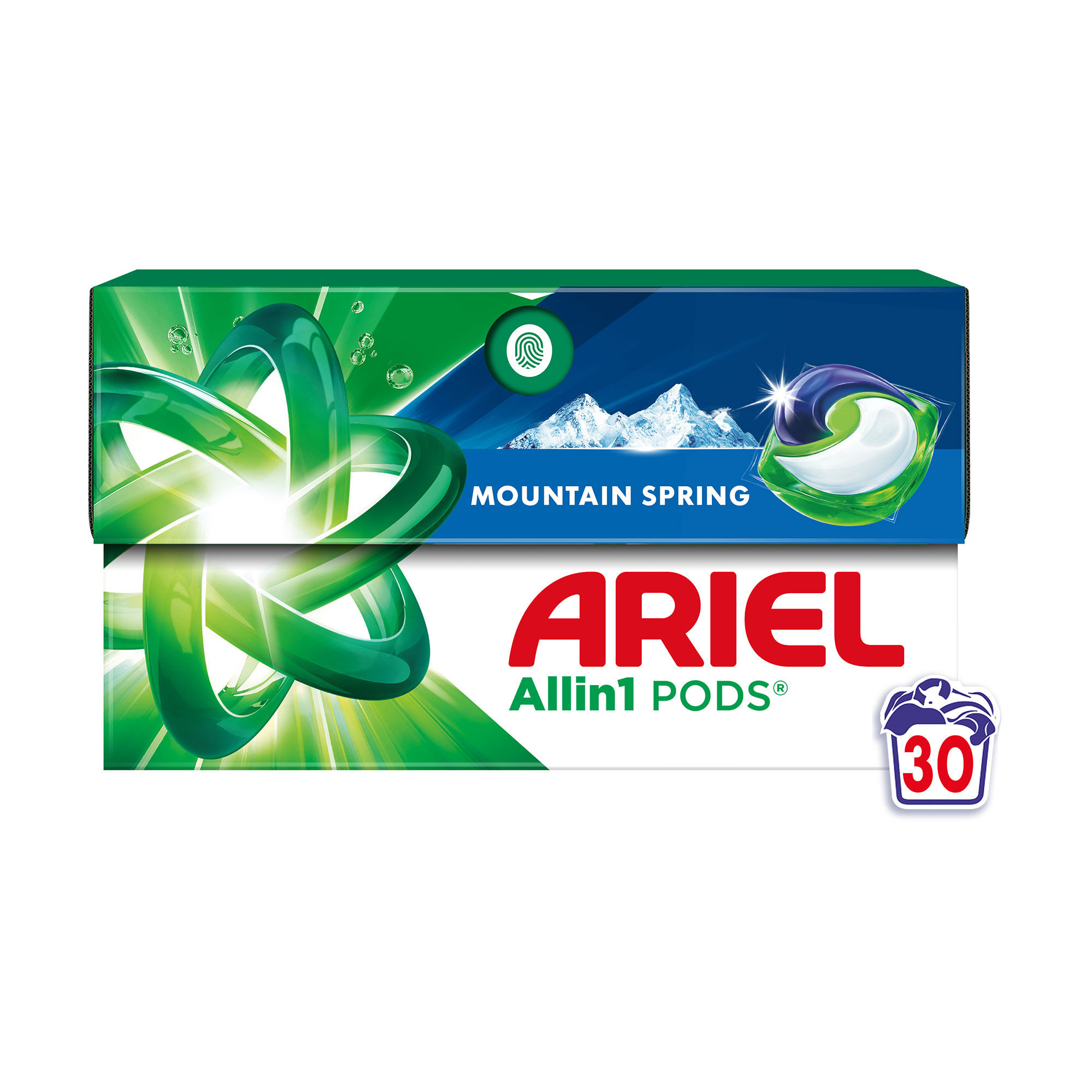 Капсули для прання ARIEL All-in-1 Pods Mountain Spring Все-в-1, Гірське джерело, 30 циклів прання, 30 шт