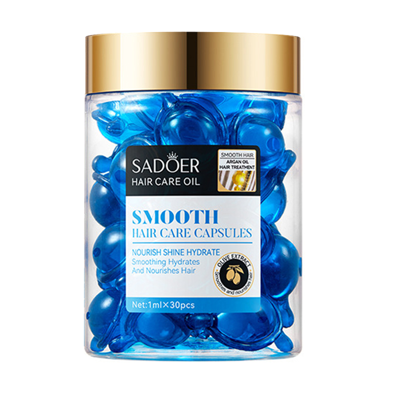 Капсули для розгладження волосся Sadoer Argan Oil Olive Smooth Hair Care Capsules з аргановою та оливковою оліями, 30*1 мл