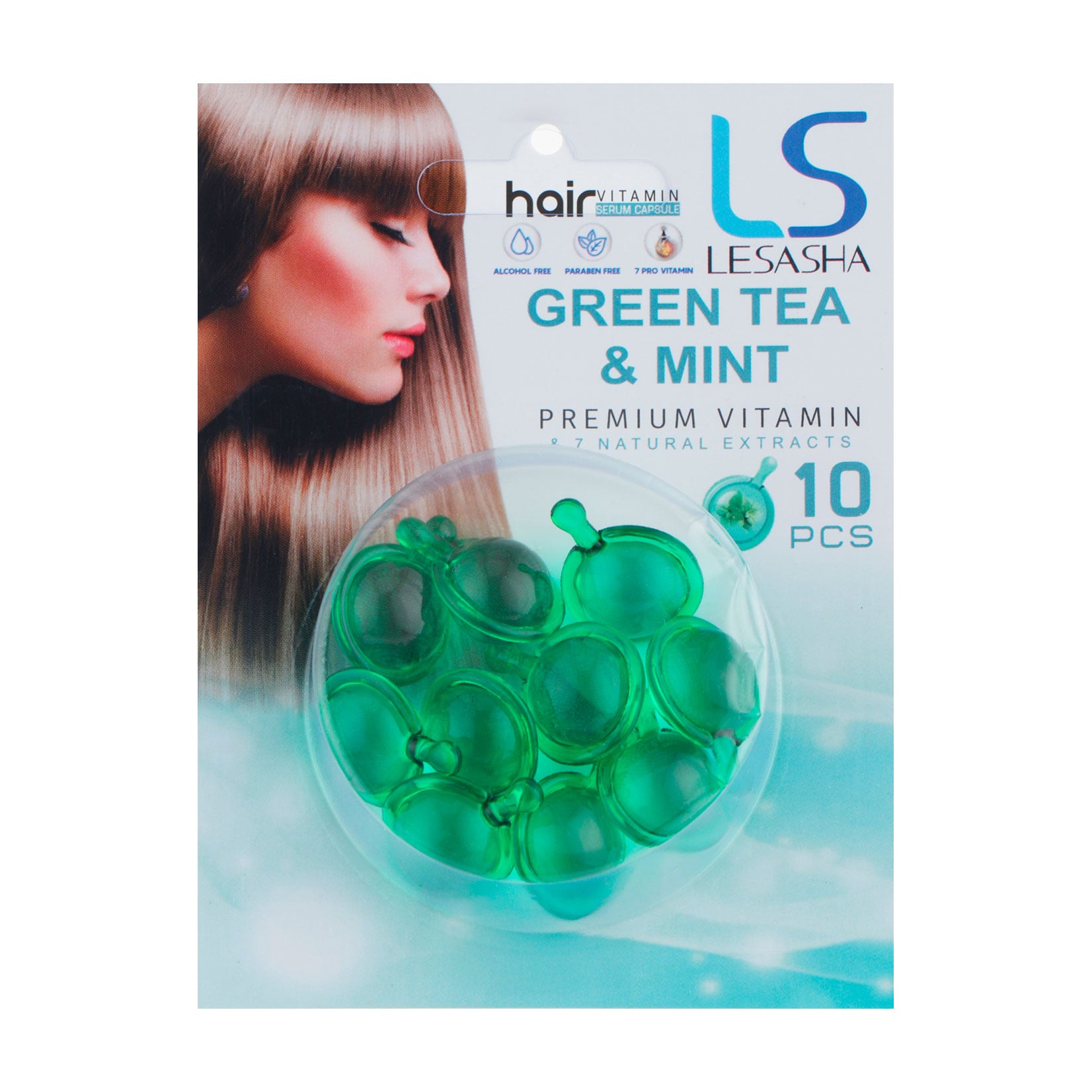 Капсули для волосся Lesasha Hair Vitamin Serum Capsule Green Tea &amp; Mint з зеленим чаєм та м'ятою, 10*1 мл
