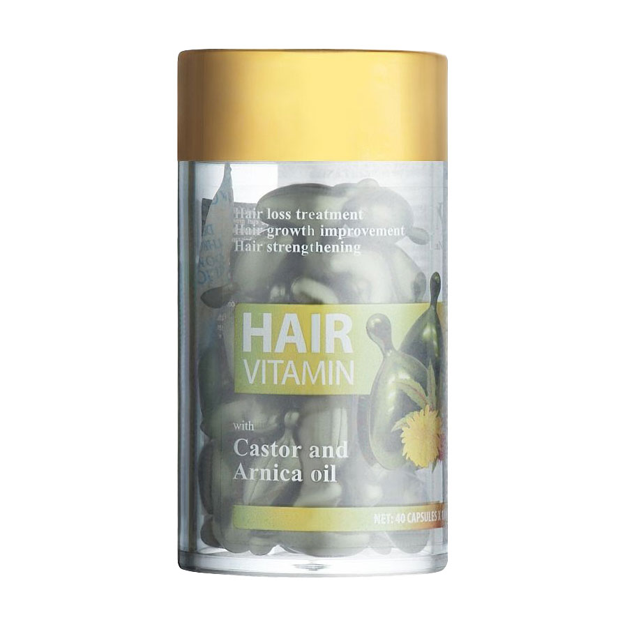 Капсули LeNika Hair Vitamin проти випадіння та для росту волосся, з рициновою олією та олією арніки, 40*1 мл