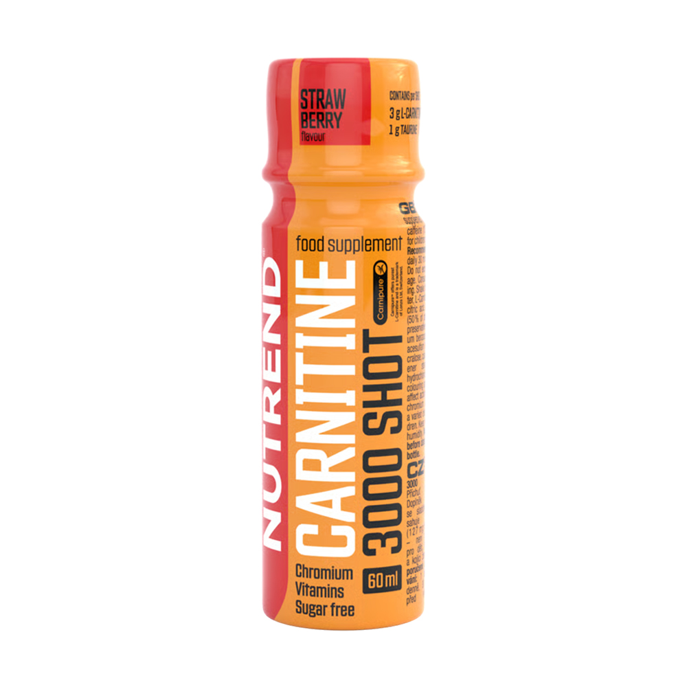 Карнітин Nutrend Carnitine 3000 Shot 3000 шот, зі смаком полуниці, в рідині, 60 мл