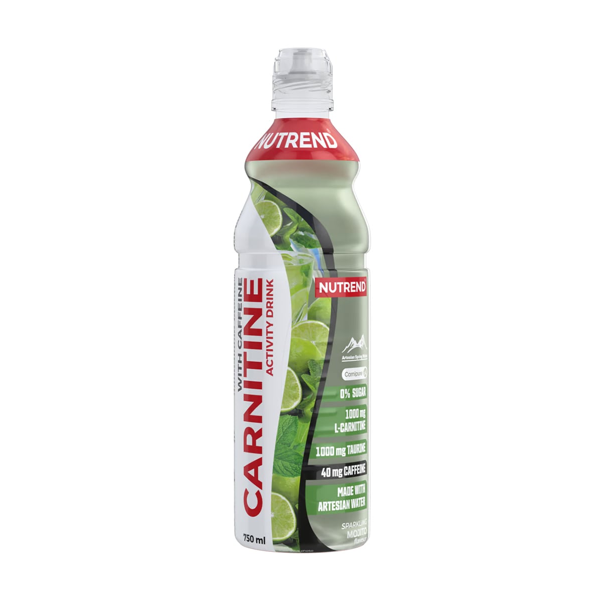 Карнітиновий напій активності з кофеїном Nutrend Carnitine Activity Drink зі смаком газованого мохіто, в рідині, 750 мл