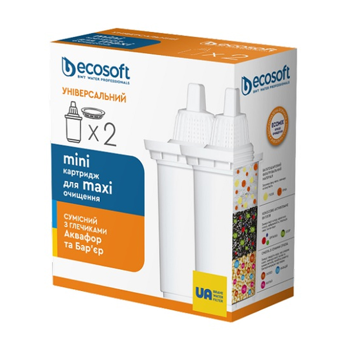 Картридж для фільтрів-глечиків Ecosoft Універсальний, 2 шт