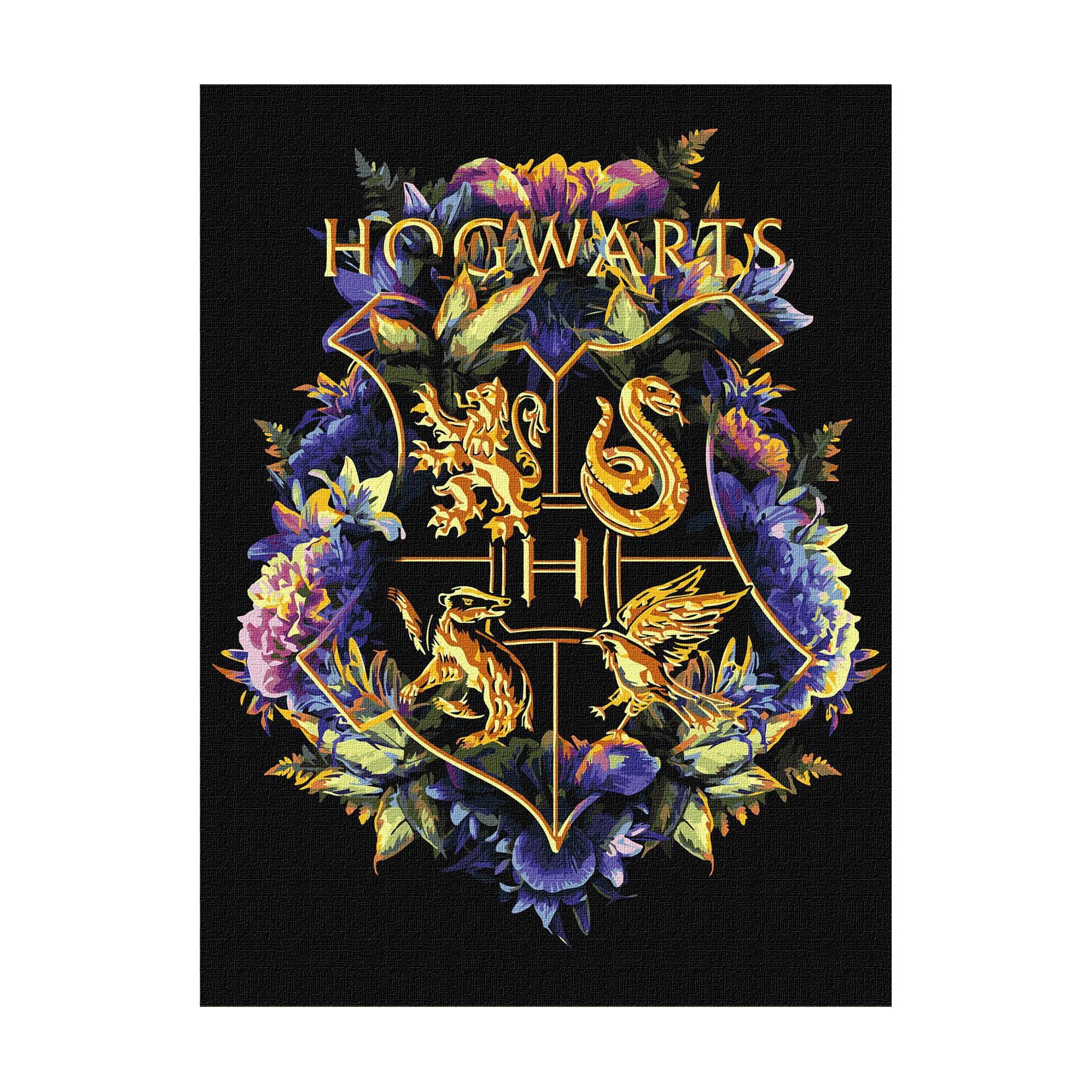Картина за номерами Ideyka Harry Potter: Герб Гоґвортсу з фарбами металік, 30*40 см (KHO5209)