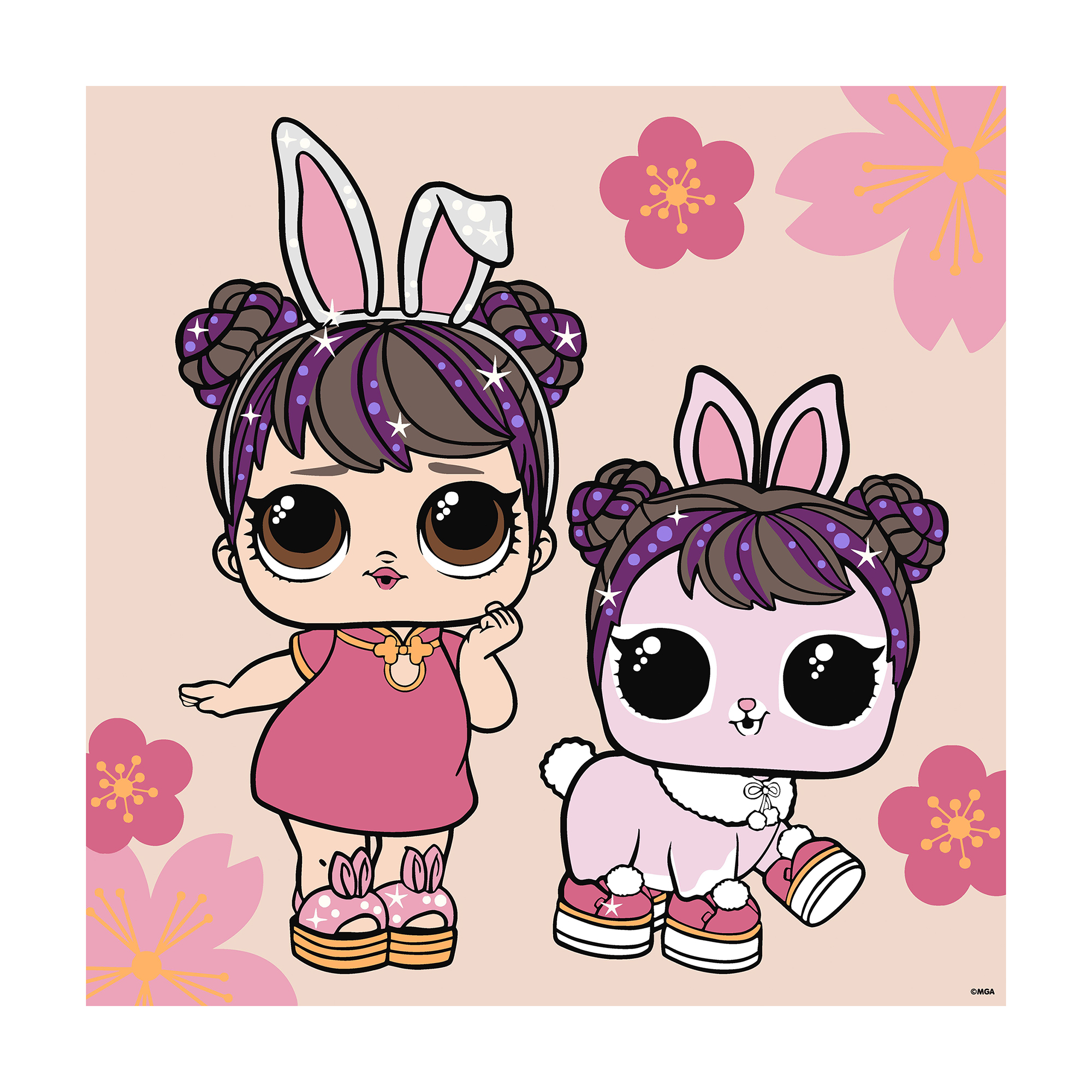 Картина за номерами Ideyka L.O.L. Surprise! Spring Bling Doll &amp; Pet, 40*40 см (KHO1105)