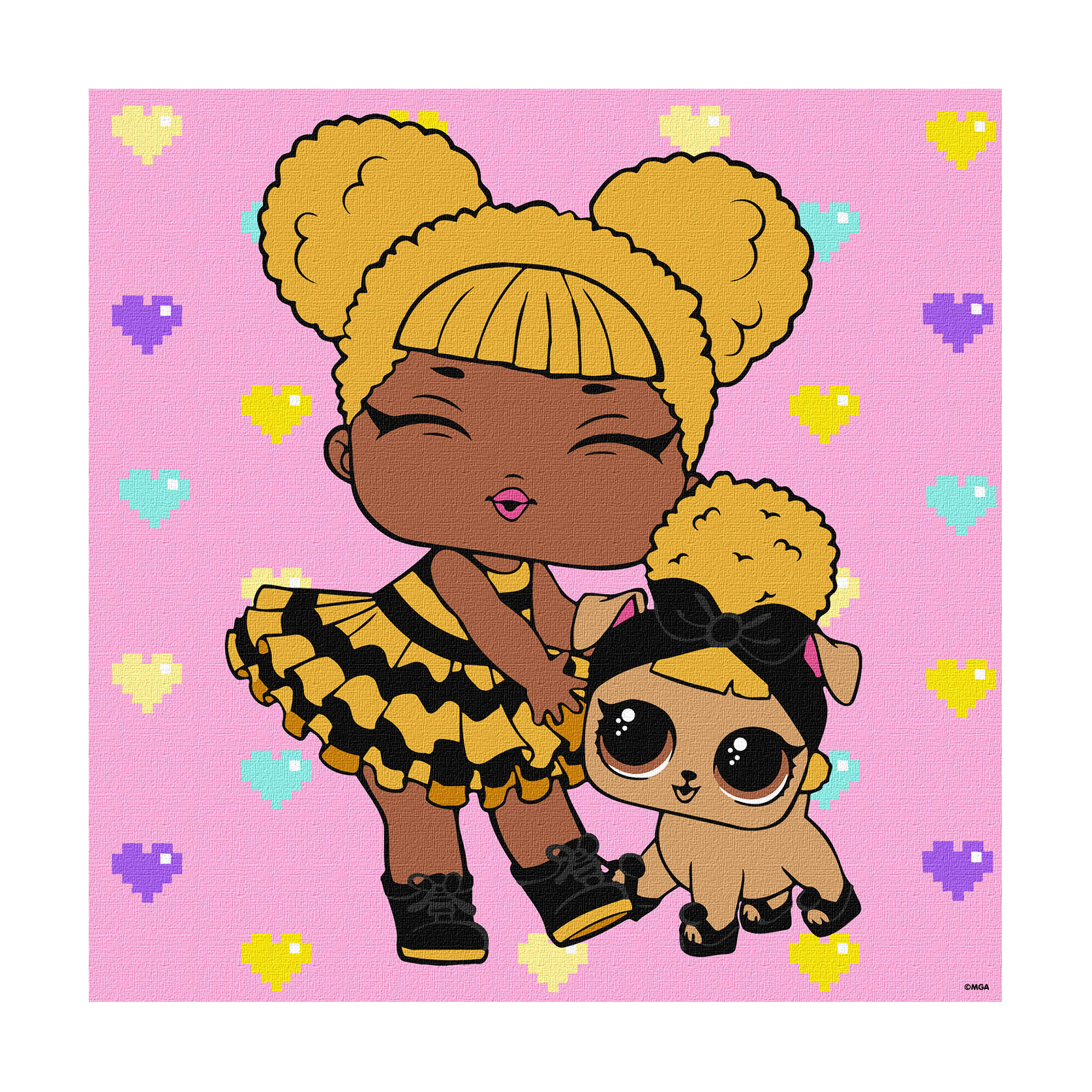 Картина за номерами Ideyka L.O.L. Surprise! TroopSurprise Queen Bee With Queen Pup, 40*40 см (KHO6287)