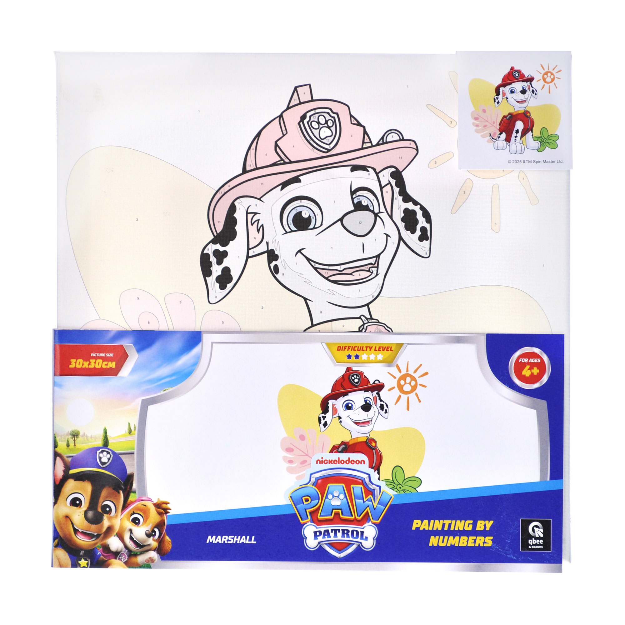 Картина за номерами Qbee Щенячий патруль: Маршал, 30*30 см (QB913-013)