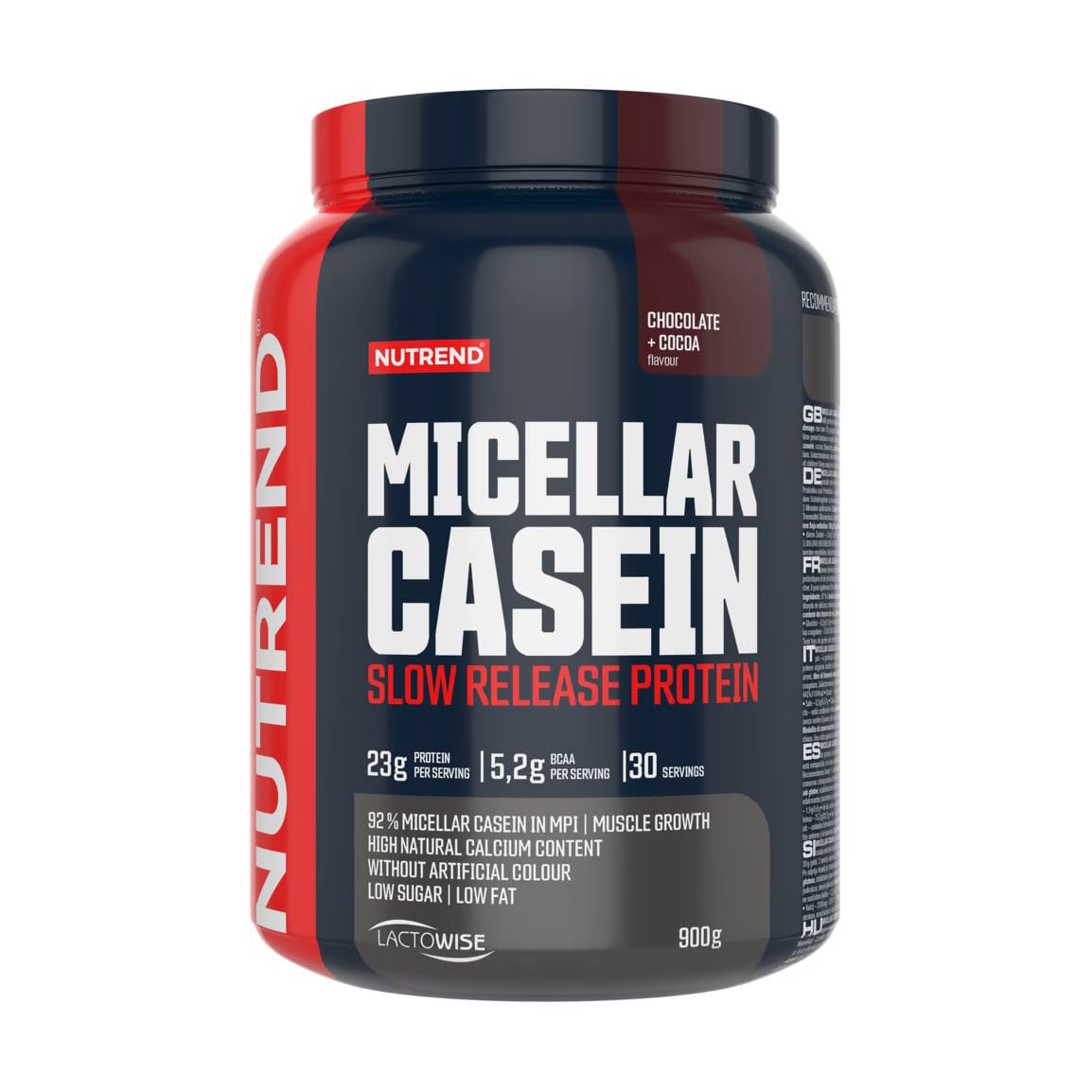 Казеїн Nutrend Micellar Casein зі смаком шоколада та какао, в порошку, 900 г
