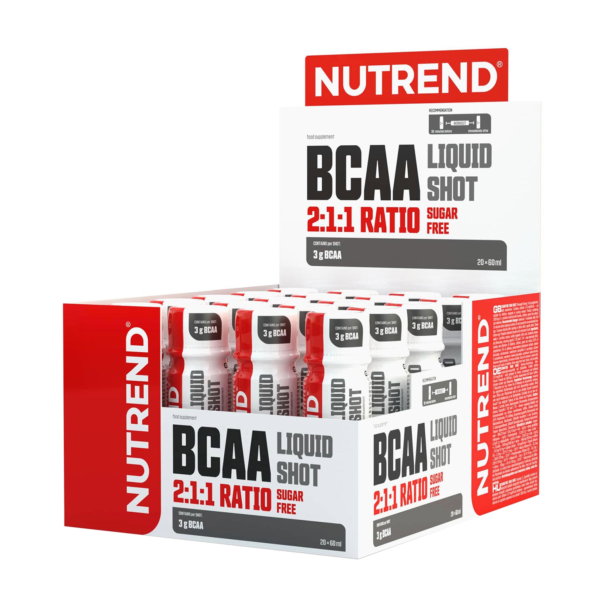 Харчова добавка амінокислота в рідині Nutrend BCAA Liquid Shot, 20*60 мл