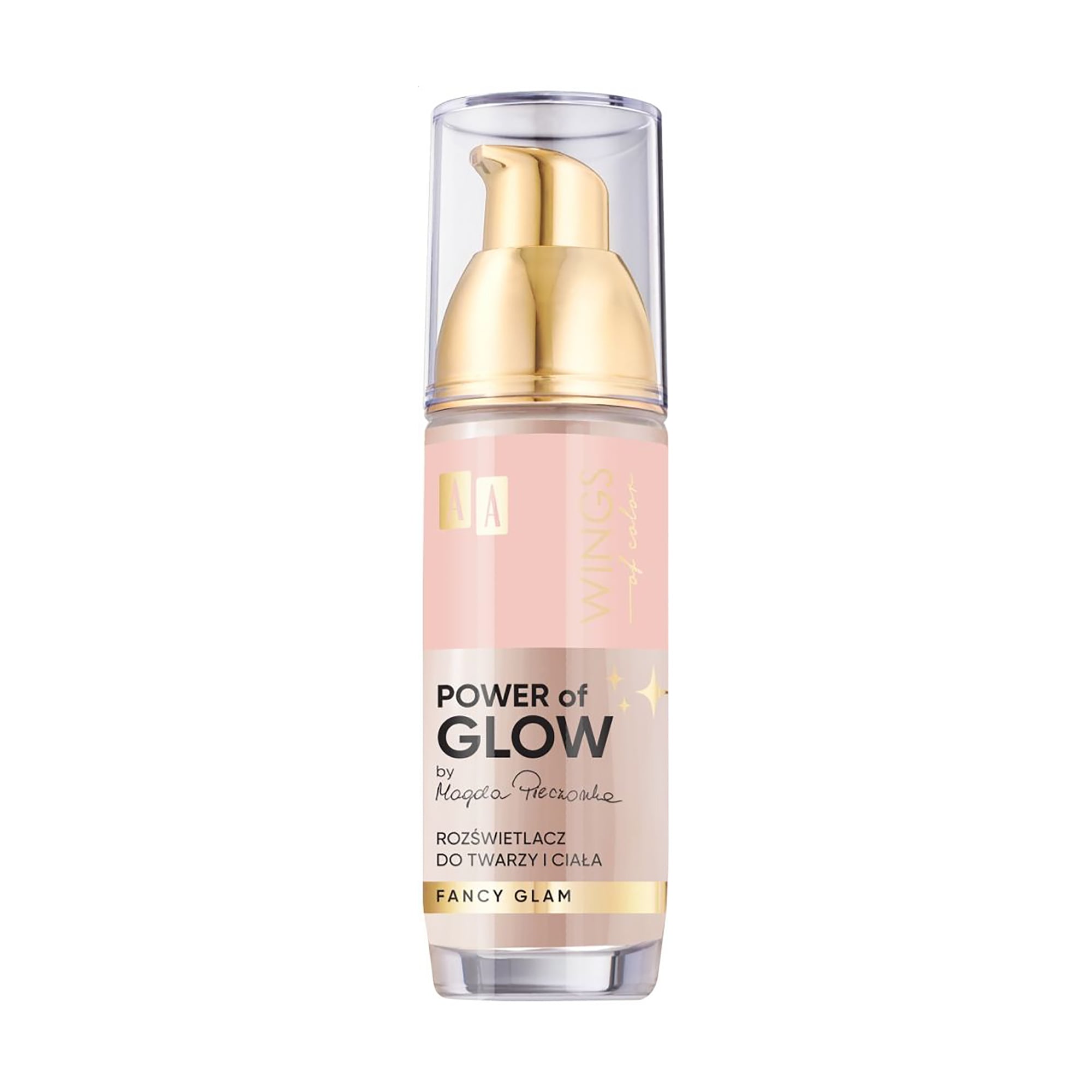 Хайлайтер для обличчя та тіла AA Wings of Color Power Of Glow, Fancy Glam, 35 мл