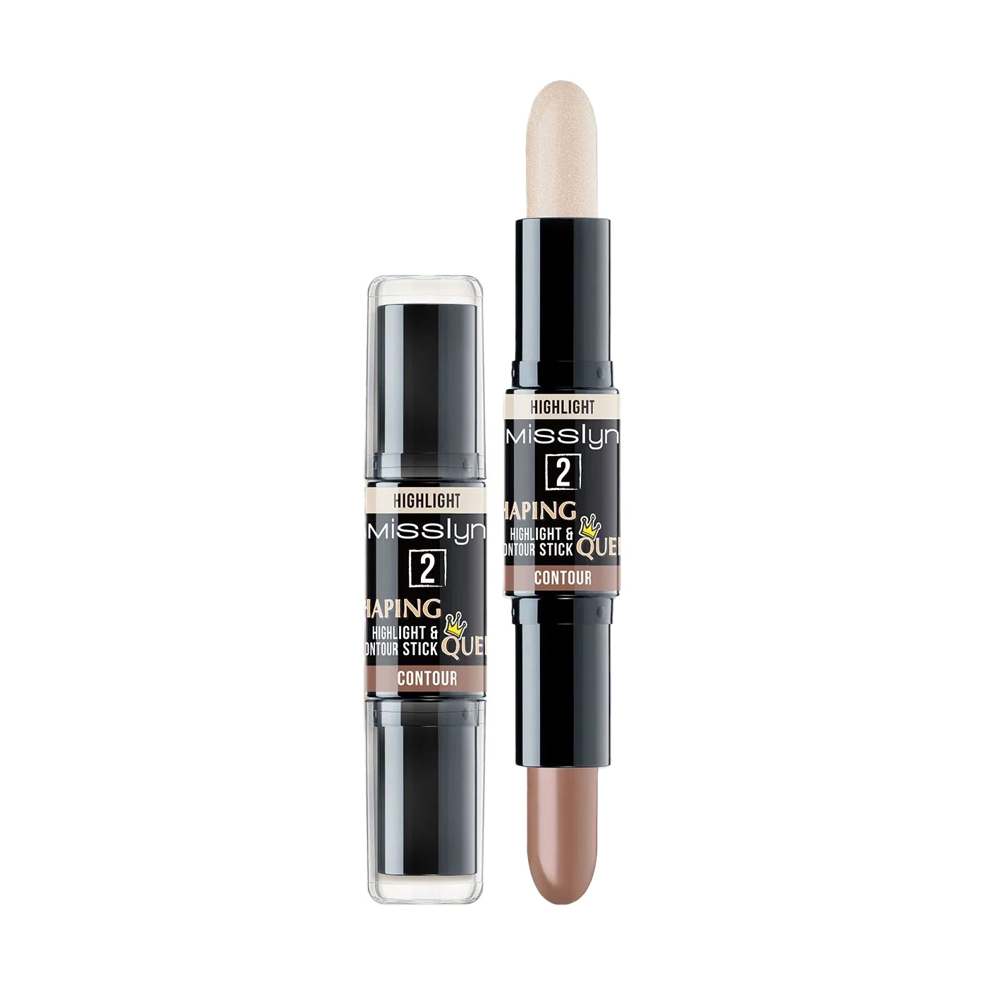 Хайлайтер та контур для обличчя Misslyn Shaping Queen Highlight &amp; Contour Stick 2 Light, 2*3.5 г