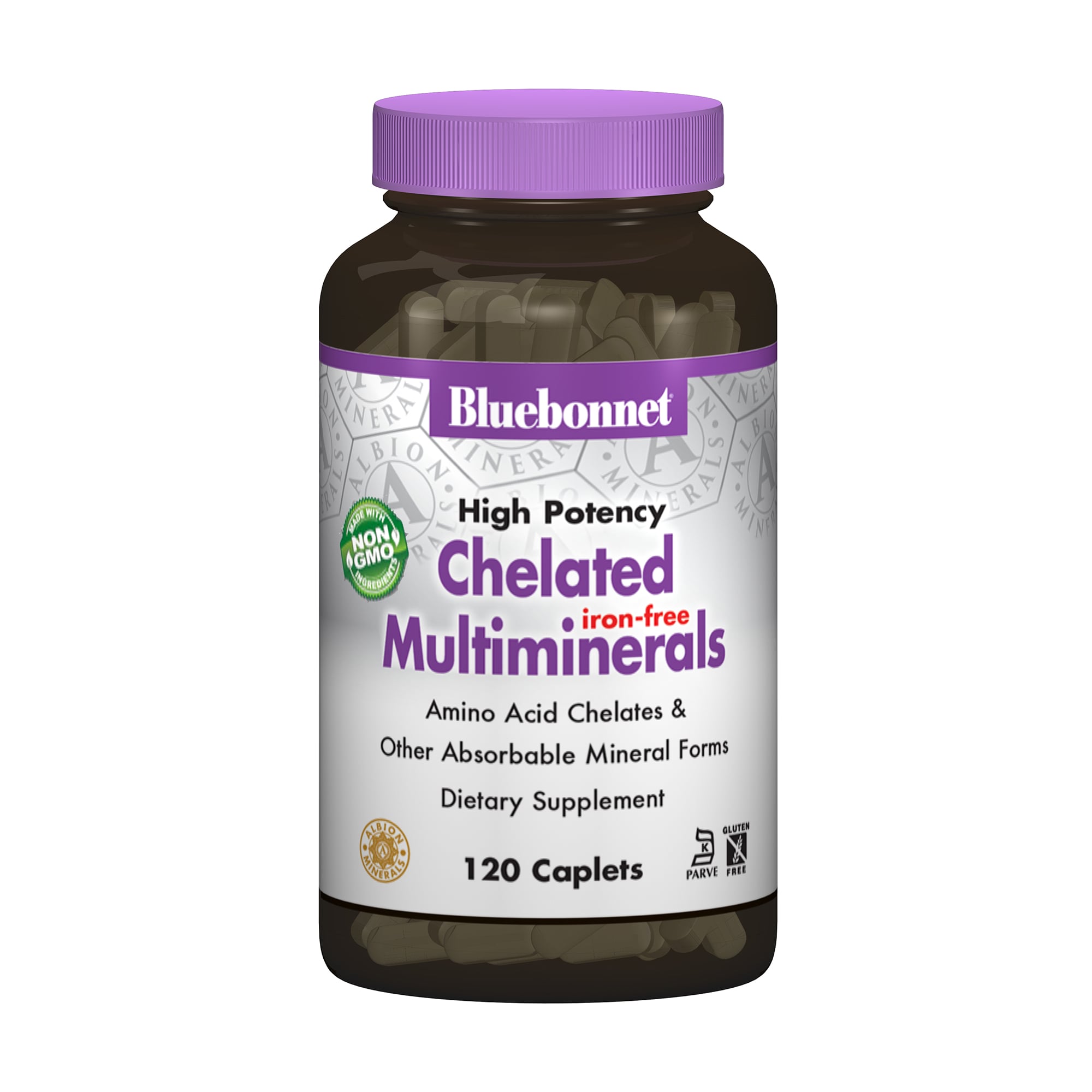 Хелатні мультимінерали Bluebonnet Nutrition Сhelated Multiminerals без заліза, 120 капсул
