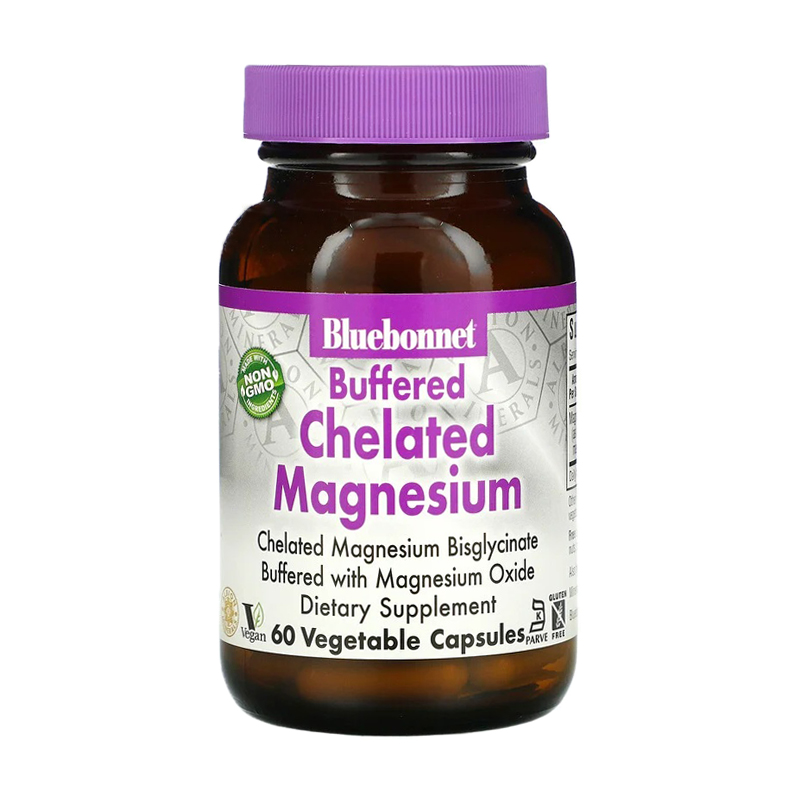 Хелатний буферний мaгній Bluebonnet Nutrition Buffered Chelated Magnesium 200 мг, 60 капсул