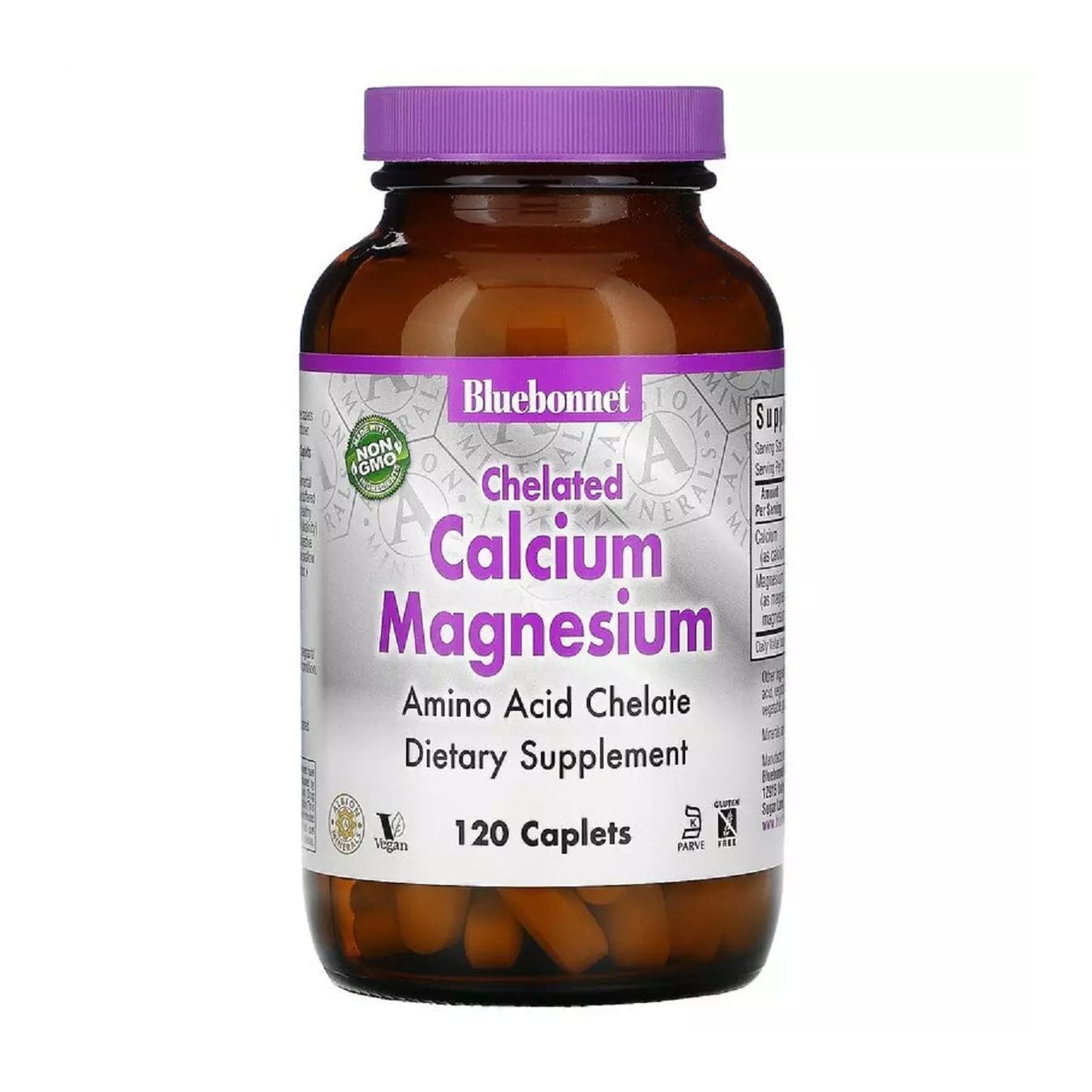 Хелатний кальцій та магній Bluebonnet Nutrition Chelated Calcium Magnesium, 120 каплет