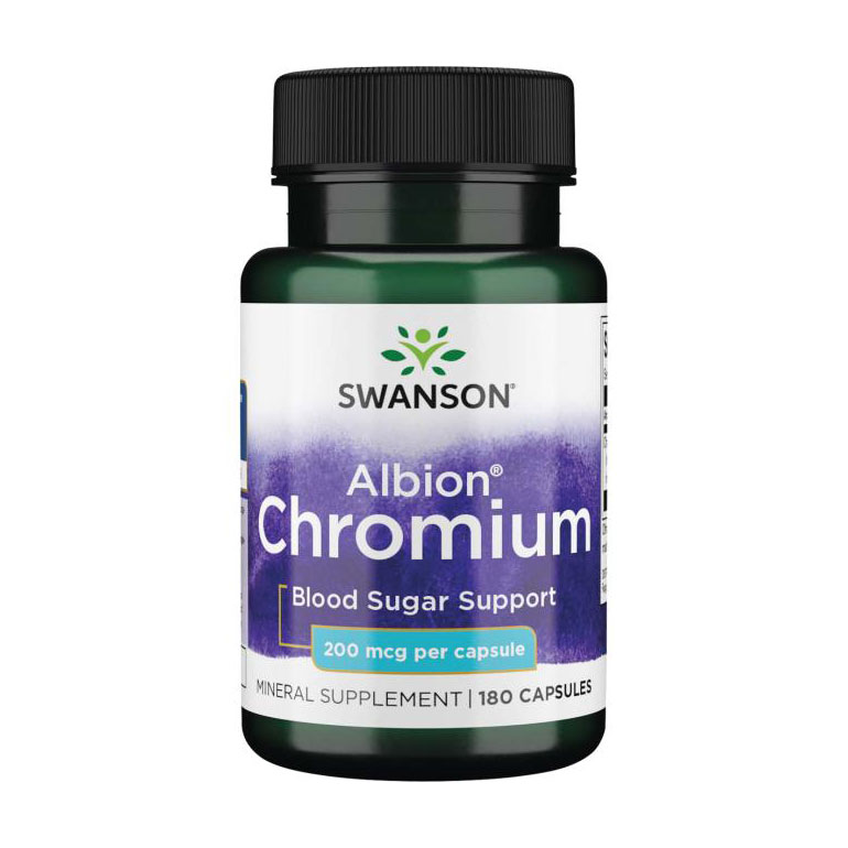 Хелатний хром Swanson Albion Chromium 200 мкг, 180 капсул