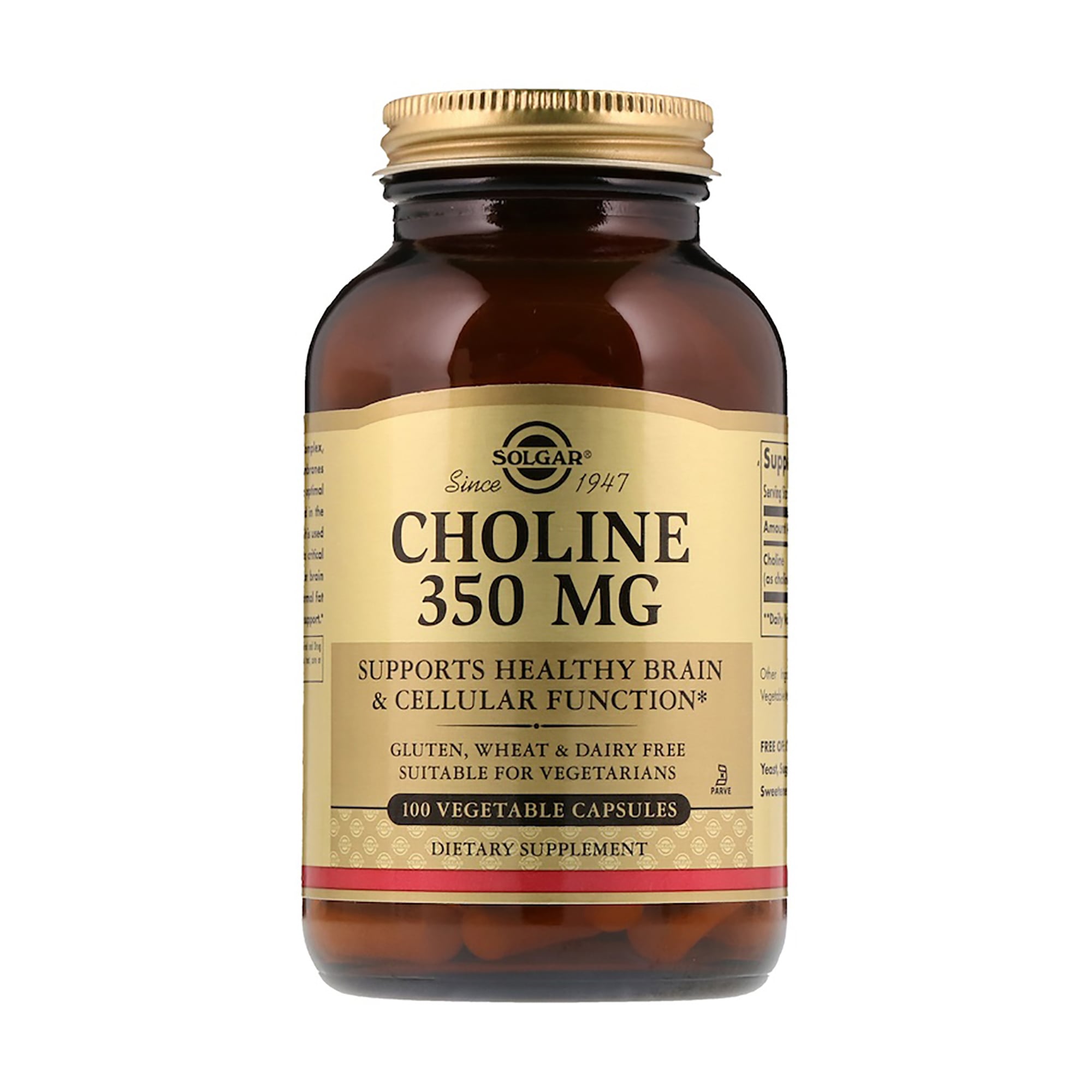 Холін Solgar Choline 350 мг, 100 капсул
