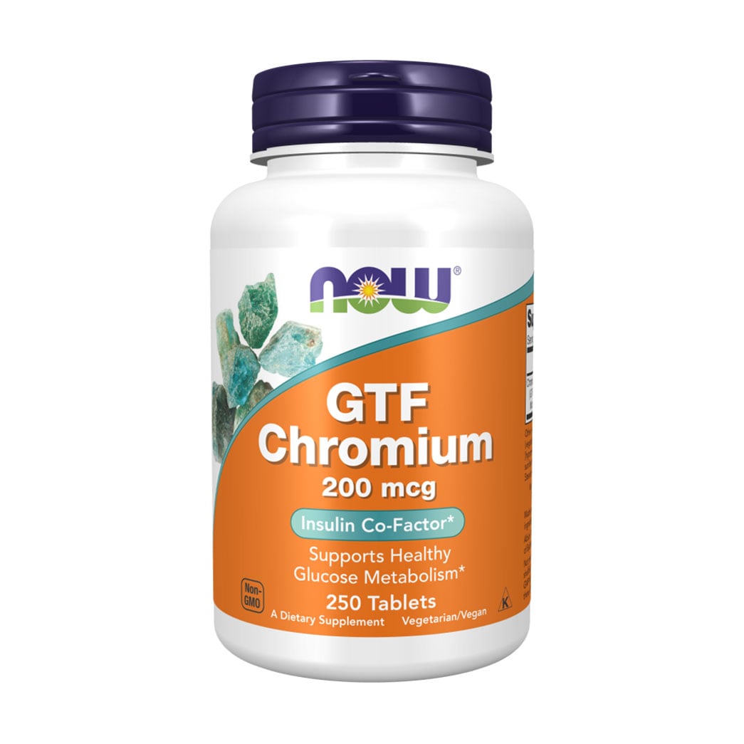 Хром NOW foods GTF Chromium 200 мкг, 250 таблеток