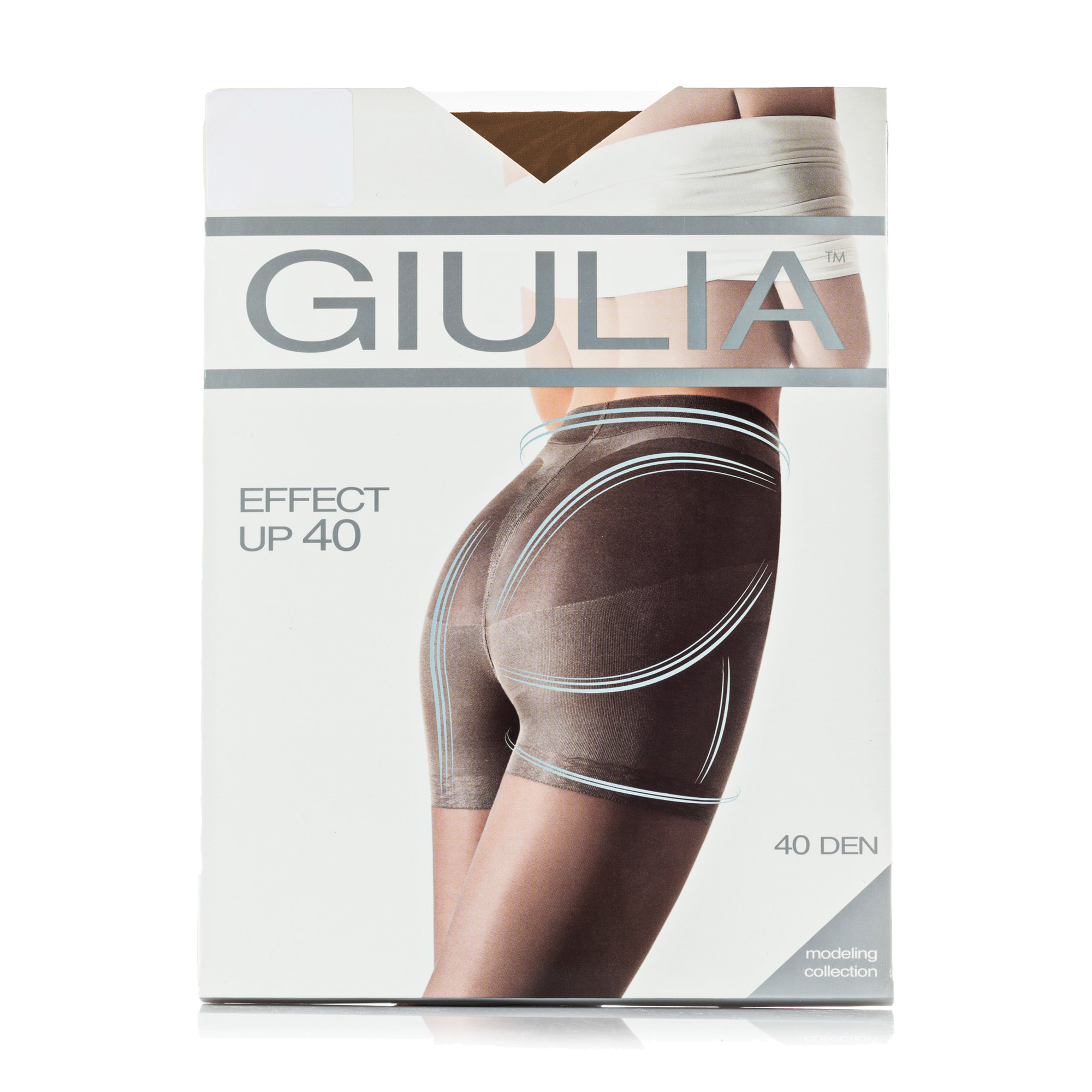Класичні колготки жіночі Giulia Effect Up з моделювальними шортиками, 40 DEN, Cappuccino, розмір 5