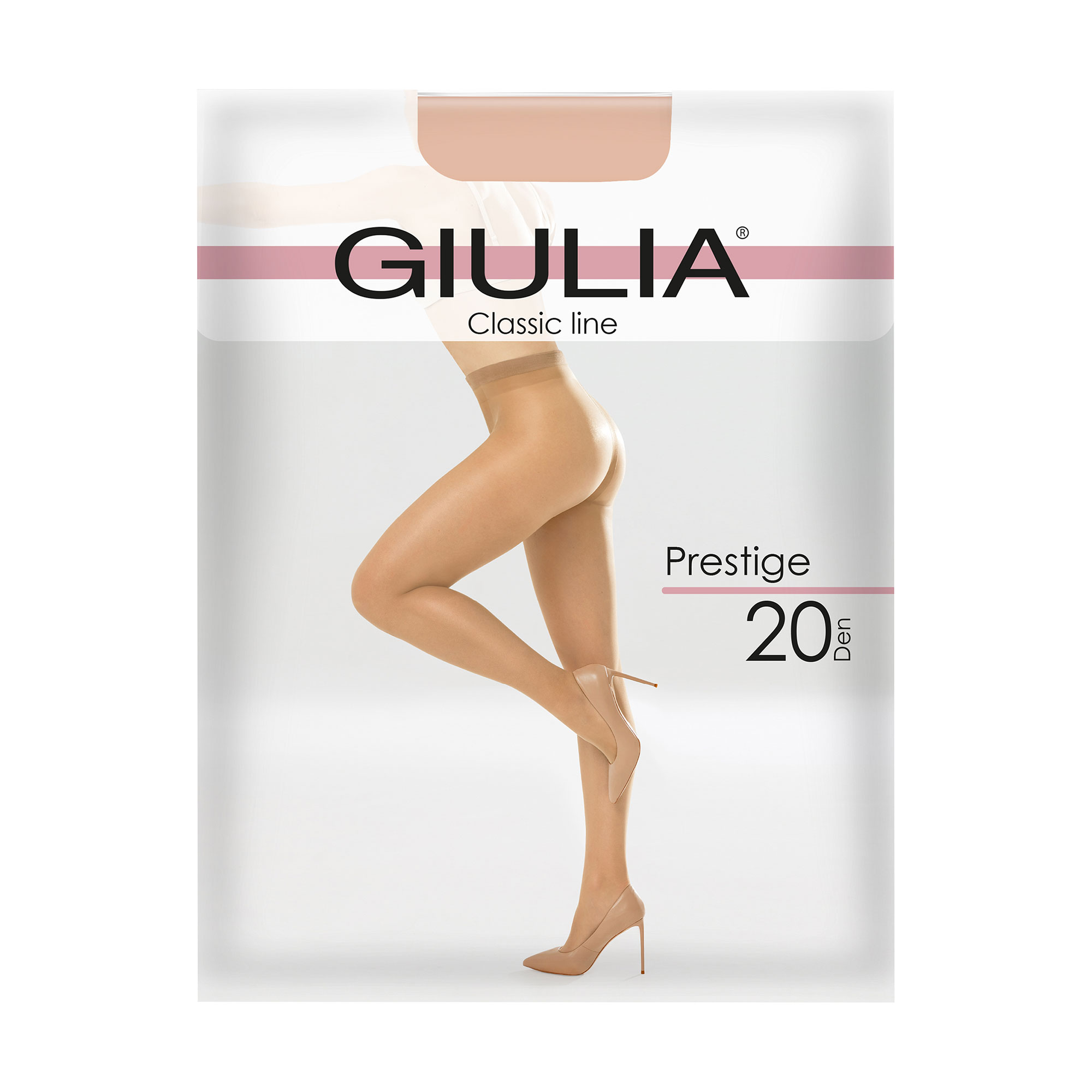 Класичні колготки жіночі Giulia Prestige без шортиків, 20 DEN, Daino, розмір 4