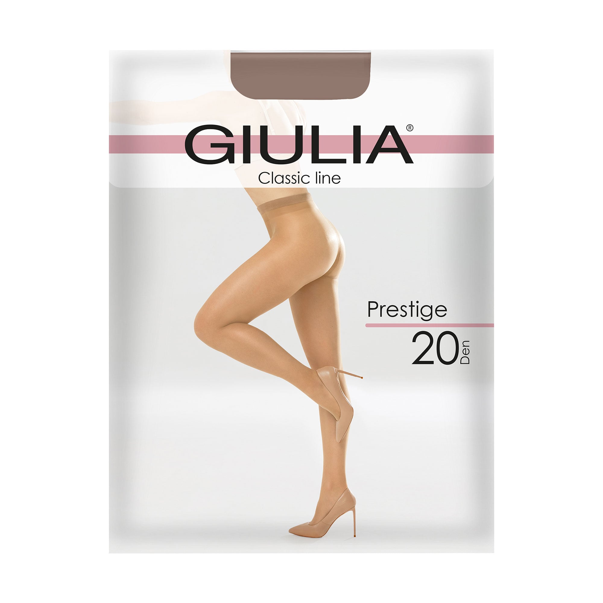 Класичні колготки жіночі Giulia Prestige без шортиків, 20 DEN, Fumo, розмір 2