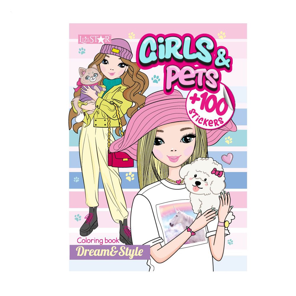 Книжка-розмальовка Апельсин Dream &amp; Style Girls &amp; Pets, від 3 років (РМ-88-02)