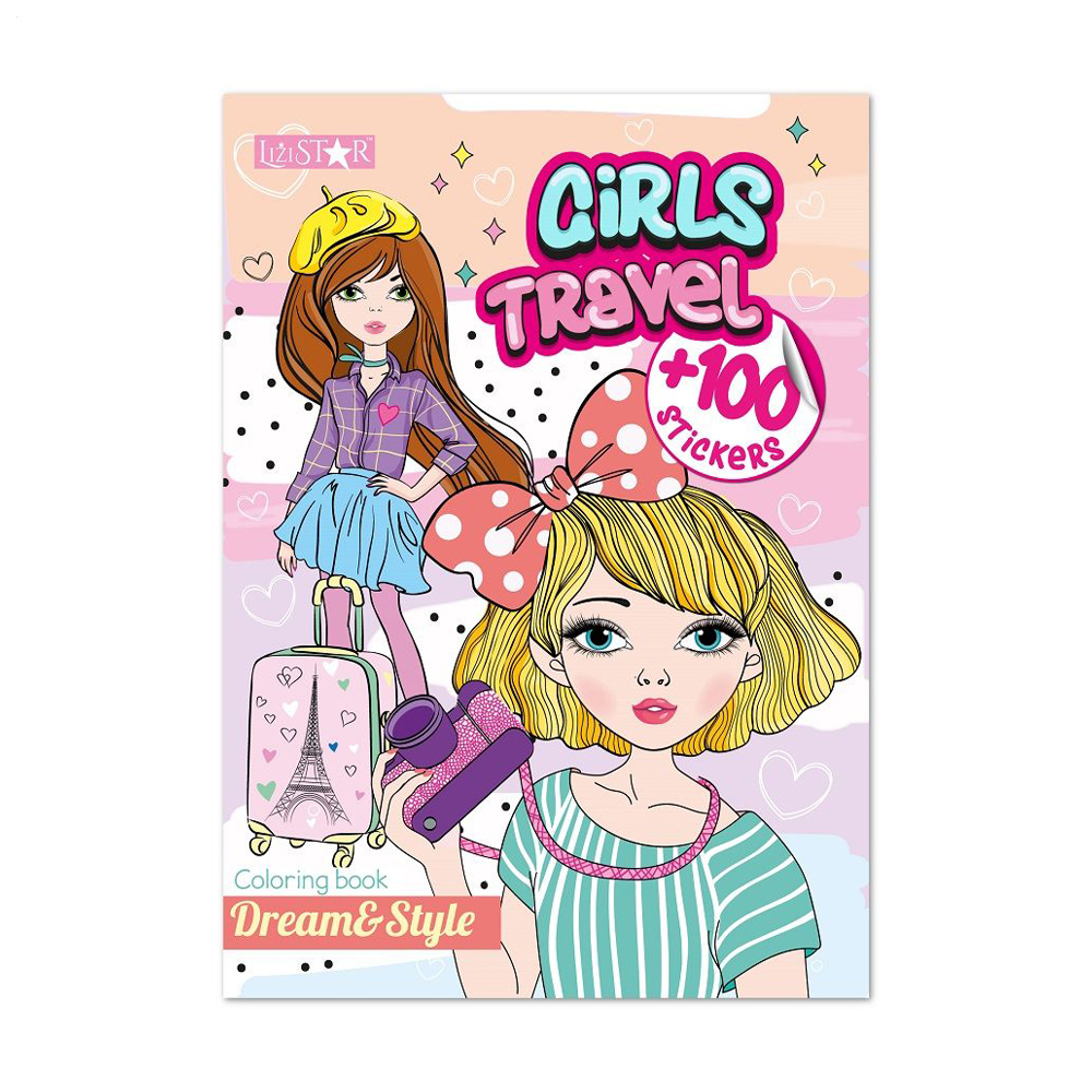 Книжка-розмальовка Апельсин Dream &amp; Style Girls Travel, від 3 років (РМ-88-01)