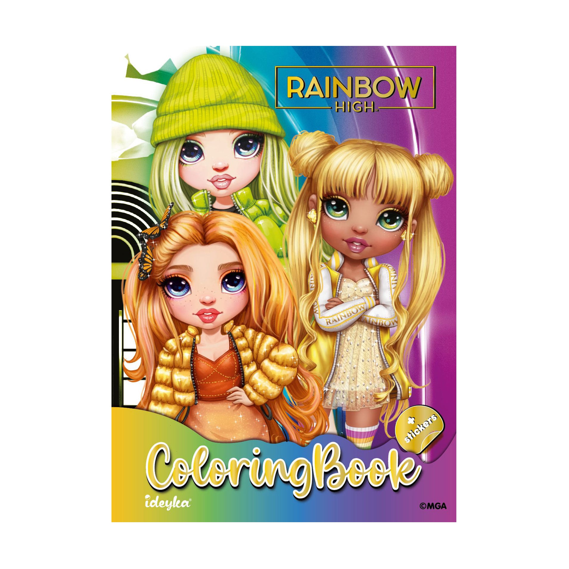 Книжка-розмальовка Ideyka Rainbow зі стікерами, 21*29 см (LCB10)