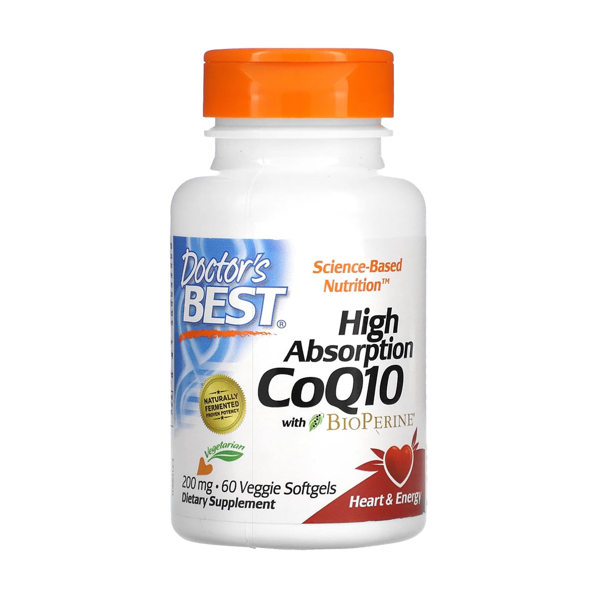 Коензим Q10 Doctor's Best High Absorption CoQ10 With Bioperine 200 мг, 60 гелевих капсул