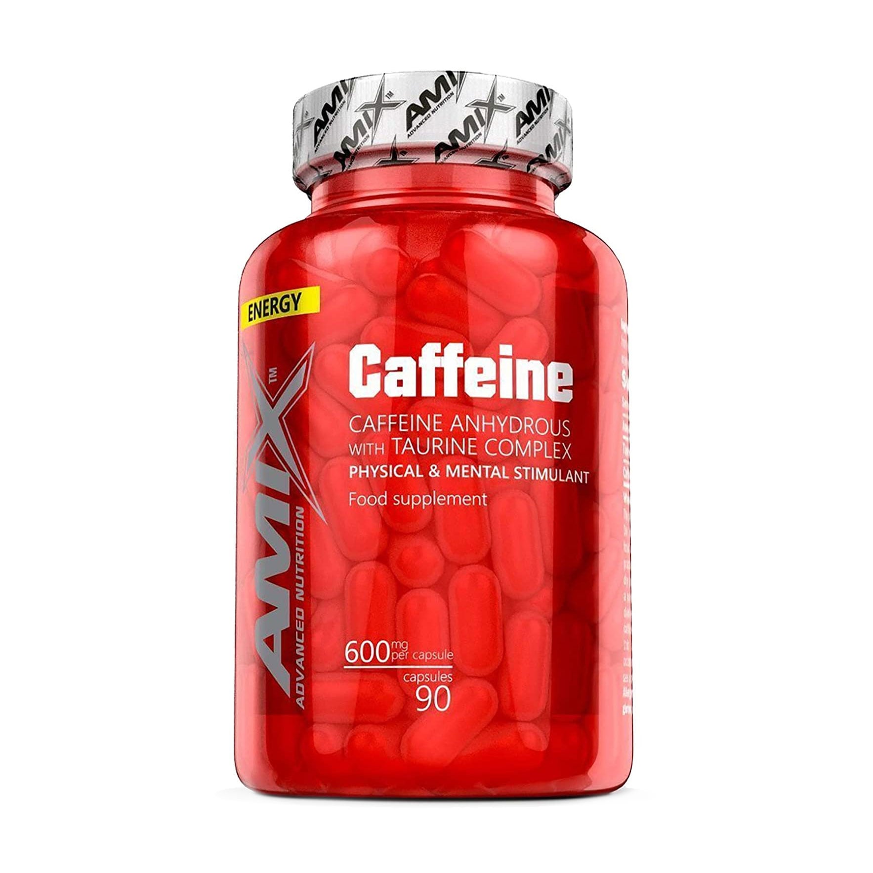 Кофеїн із таурином Amix Nutrition Caffeine with Taurine 600 мг, 90 капсул