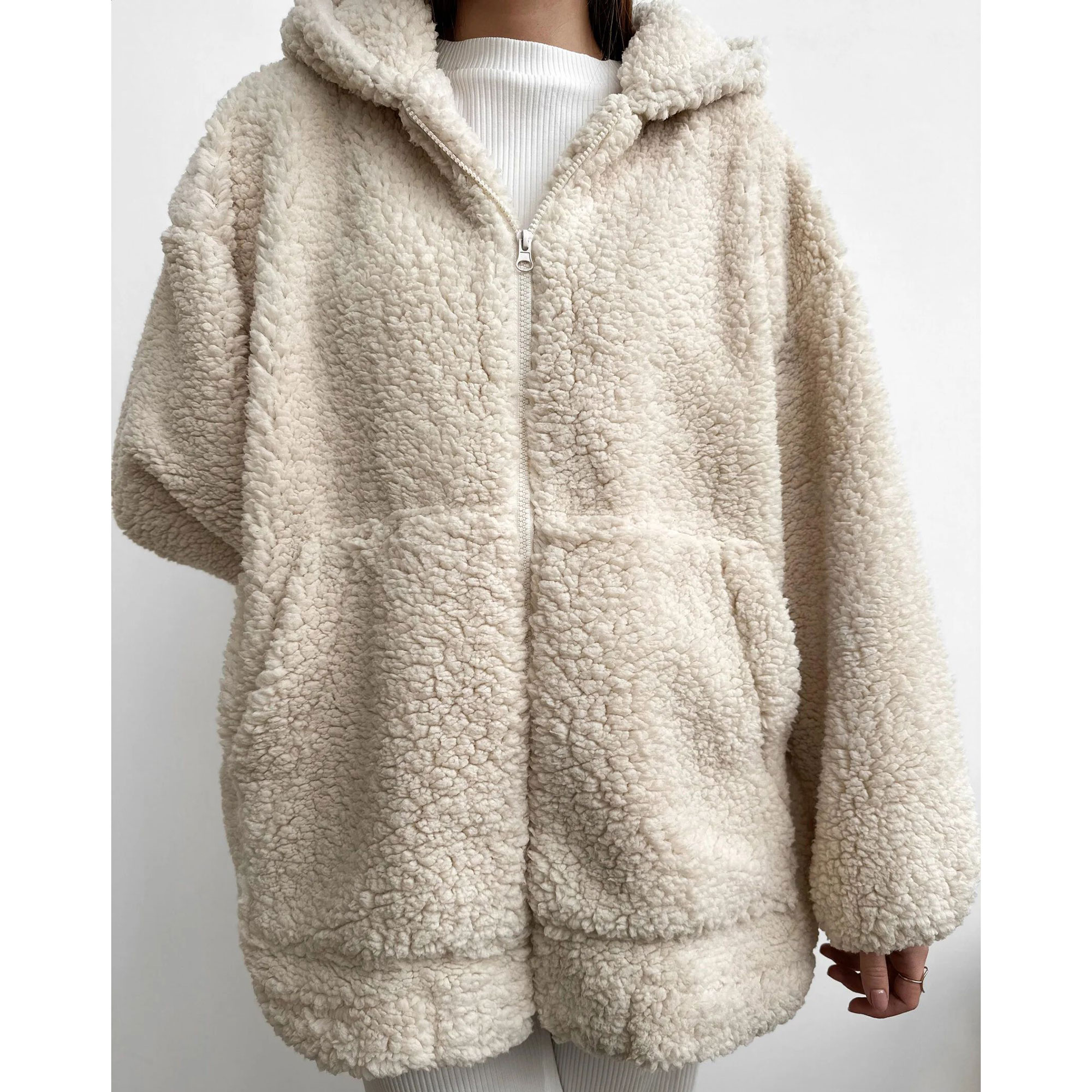Кофта жіноча Twins Teddy Молочна, розмір S/L (11353)